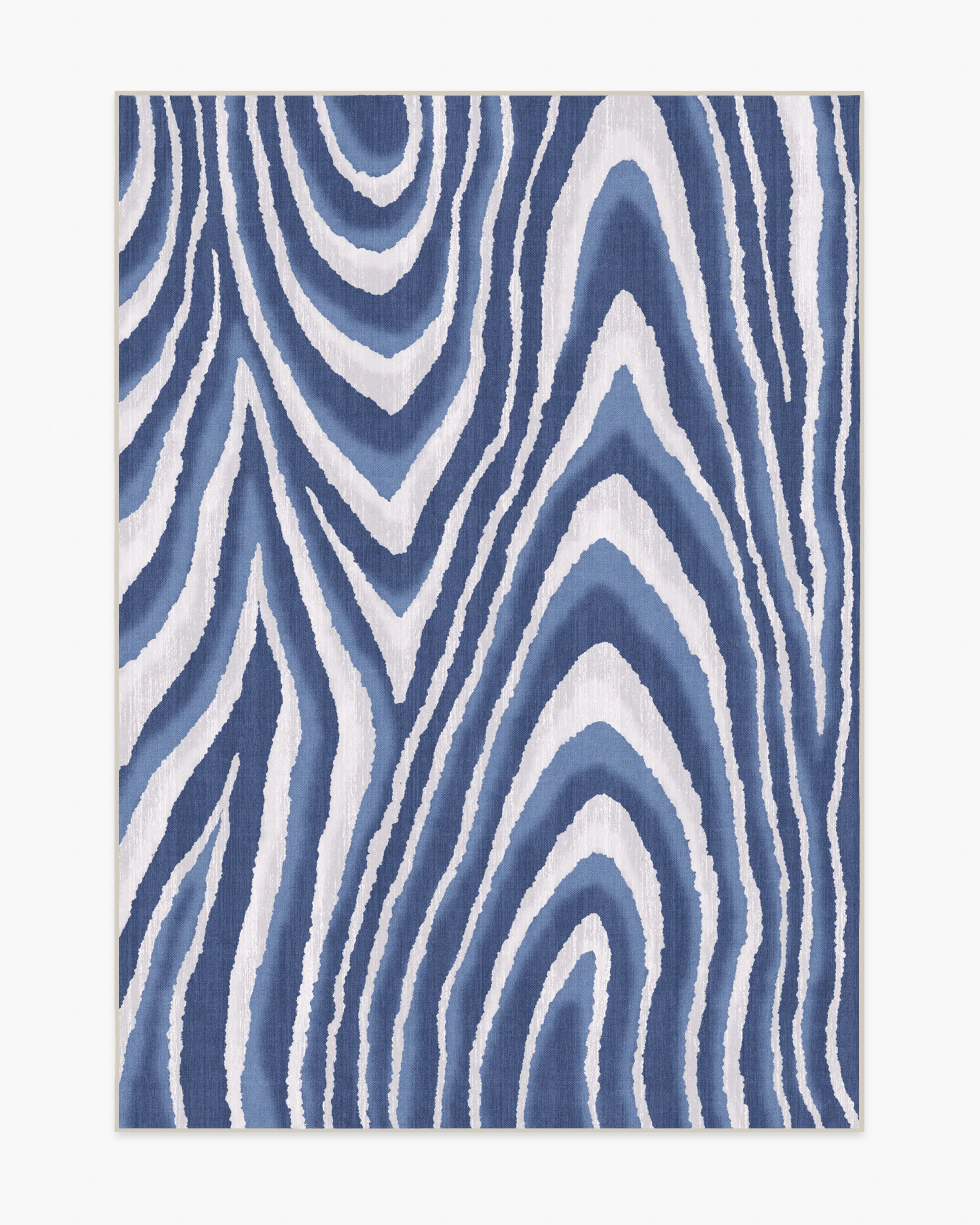 Chifa Wood Blue & Cream Flatwoven Rug by Humberto Leon - Image 6