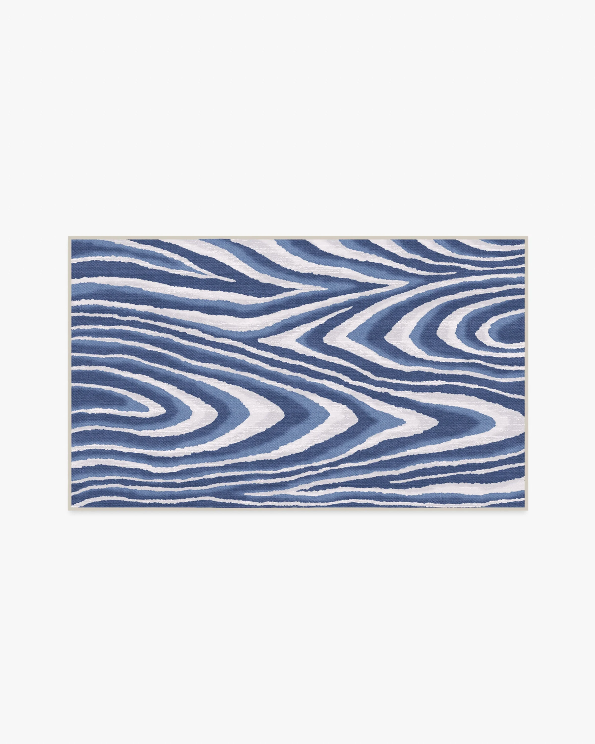 Chifa Wood Blue & Cream Rug by Humberto Leon - Image 4