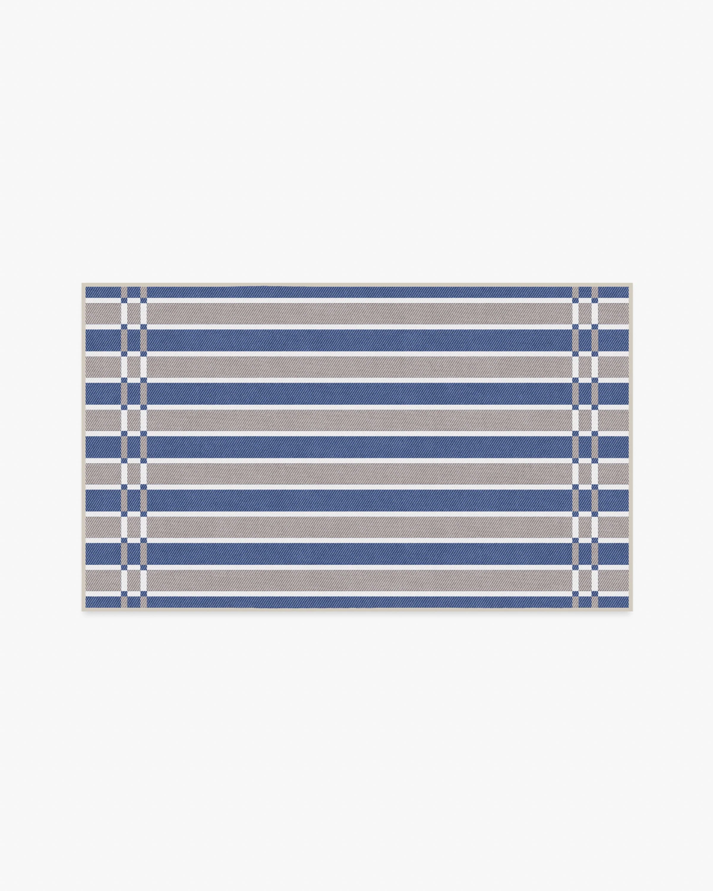 Helen Varsity Stripe Taupe & Blue Rug by Humberto Leon - Image 4