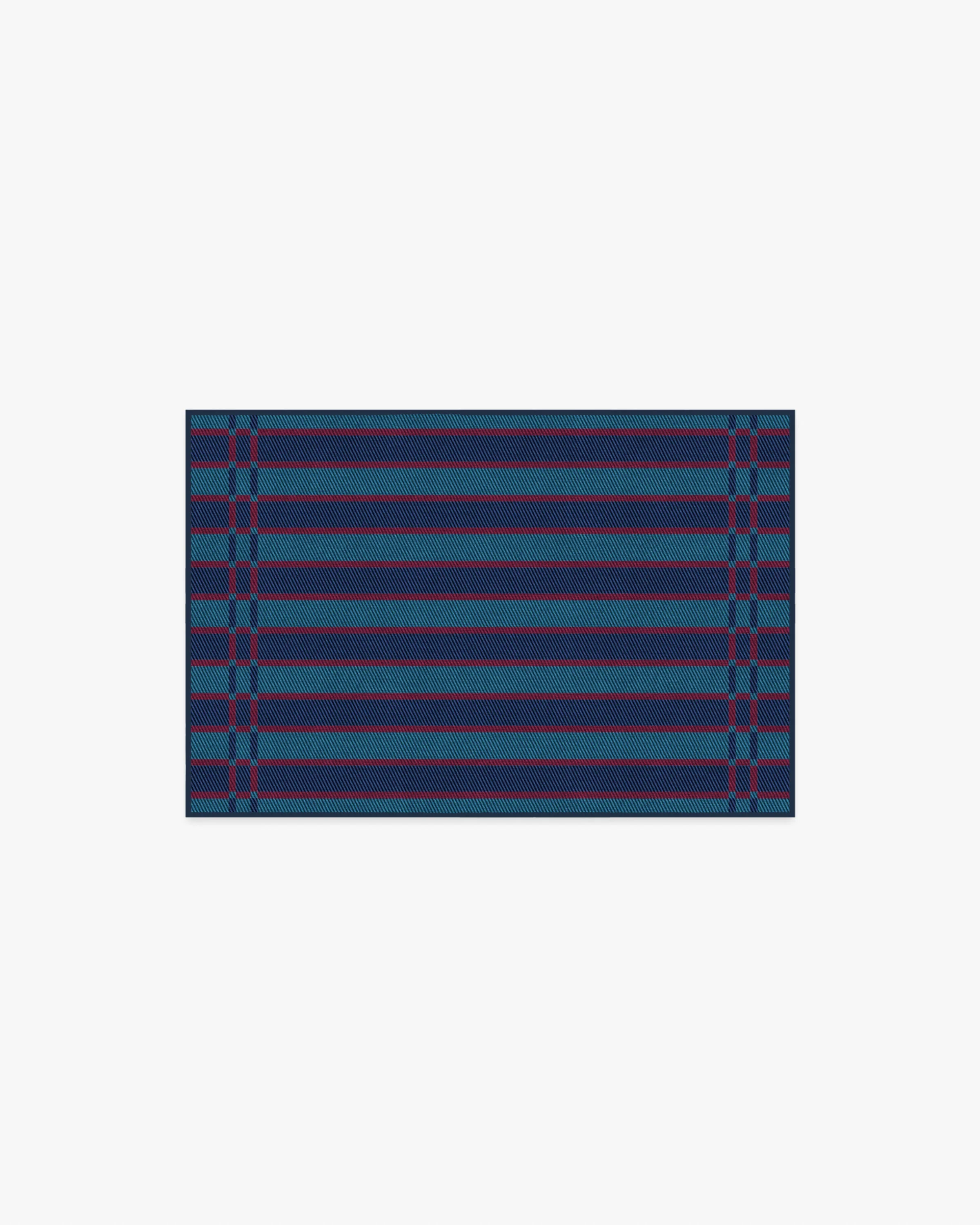 Helen Varsity Stripe Teal & Navy Rug by Humberto Leon - Image 2