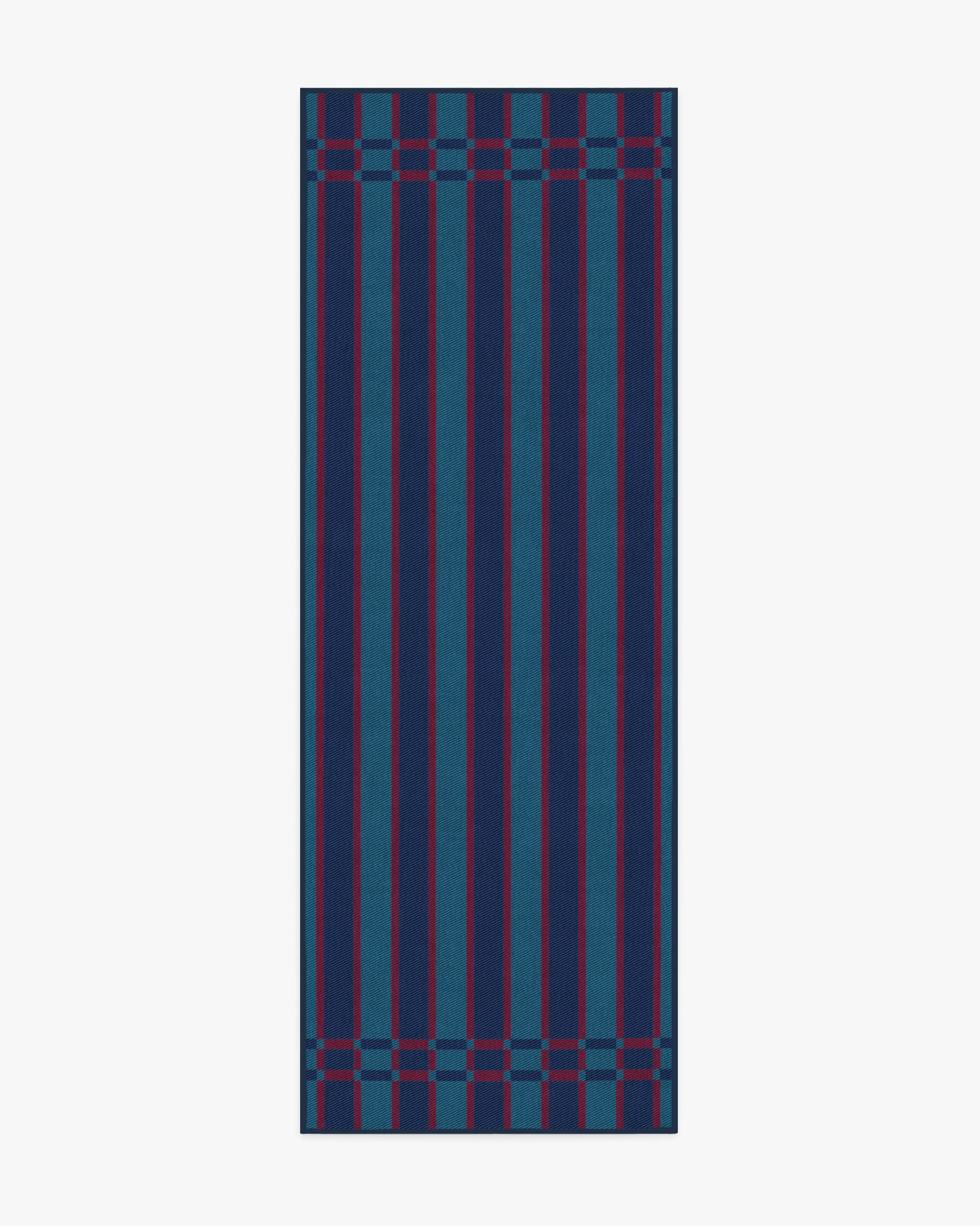 Helen Varsity Stripe Teal & Navy Rug by Humberto Leon - Image 3