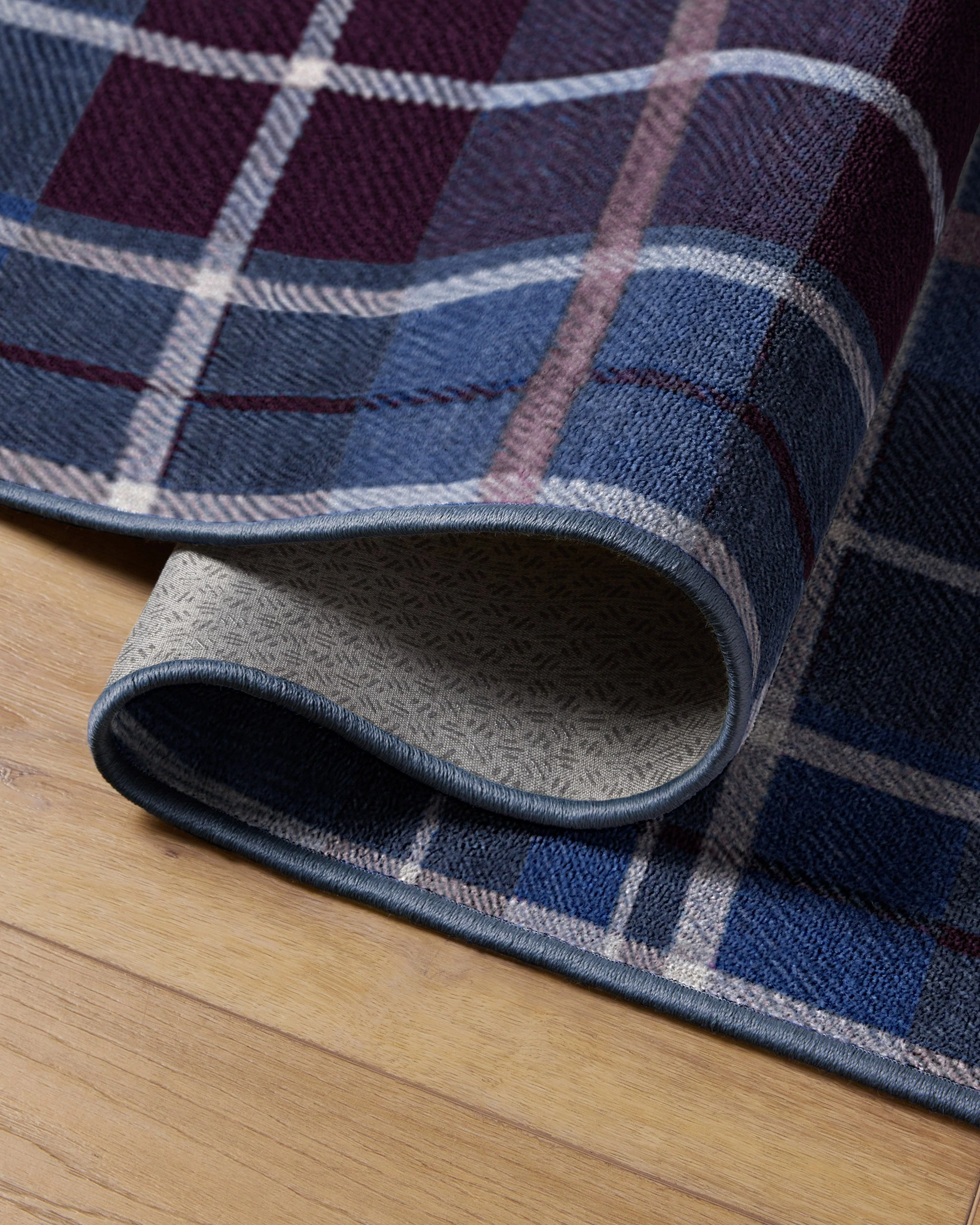 Josa Plaid Burgundy & Blue Rug by Humberto Leon - Image 10