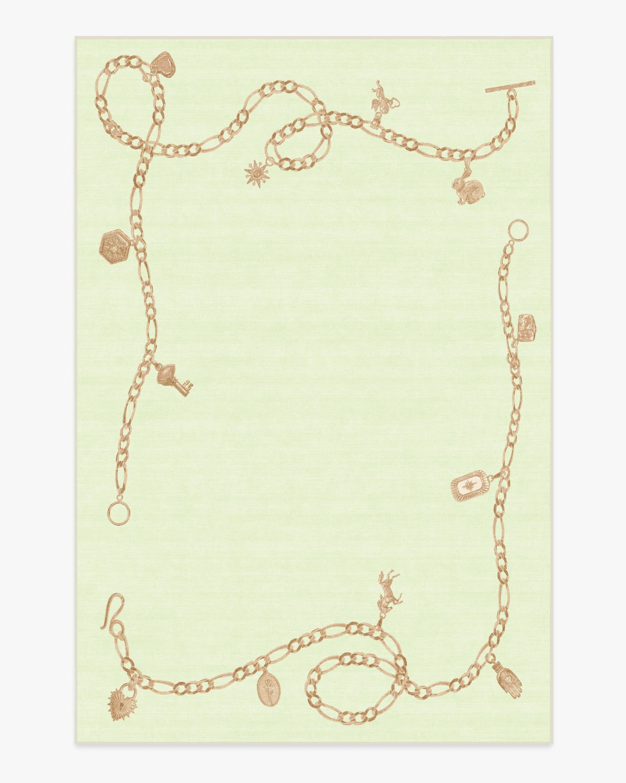 M&E Charms Pale Green Flatwoven Rug by Humberto Leon