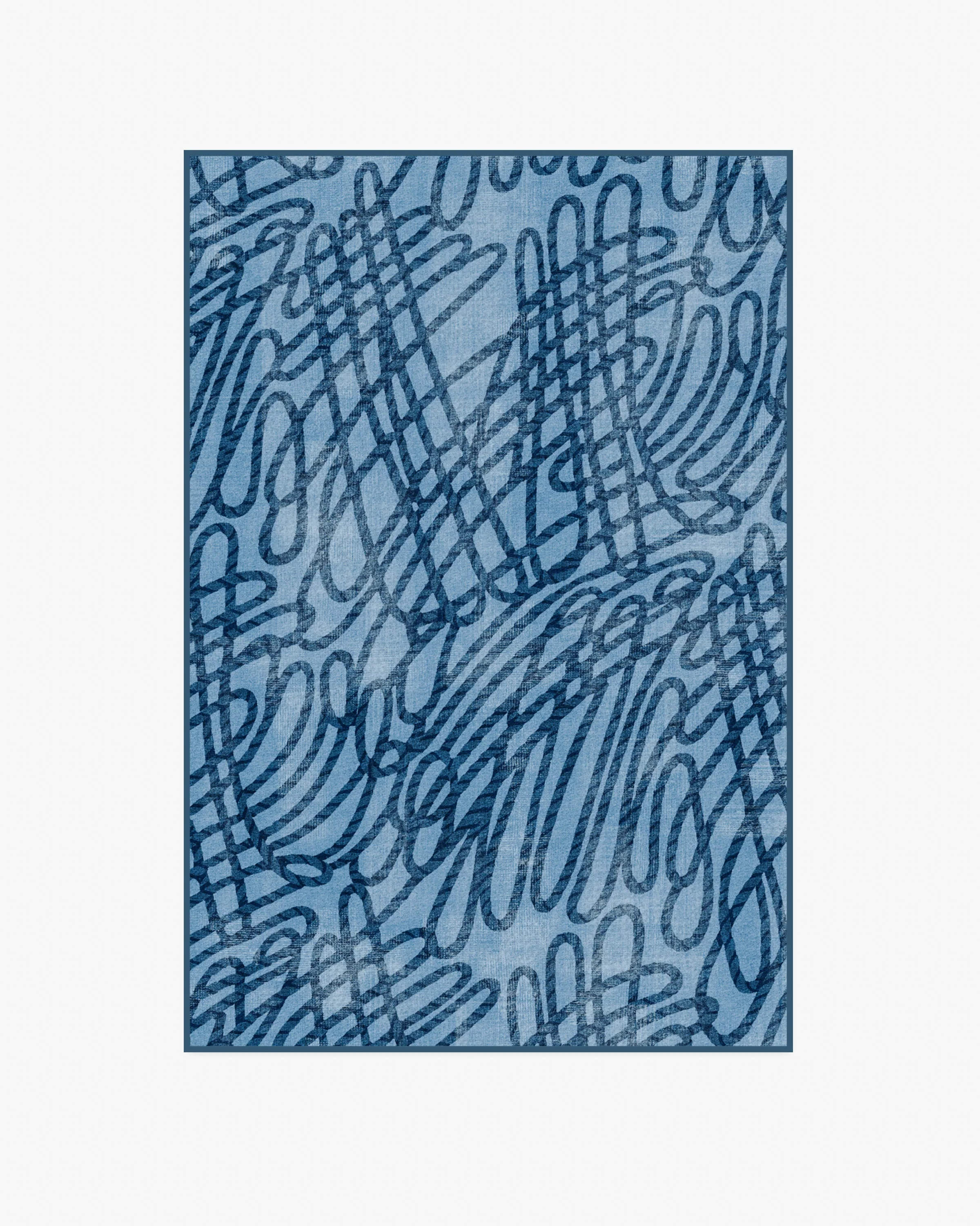 Rica Rope Stone Blue Rug by Humberto Leon - Image 5