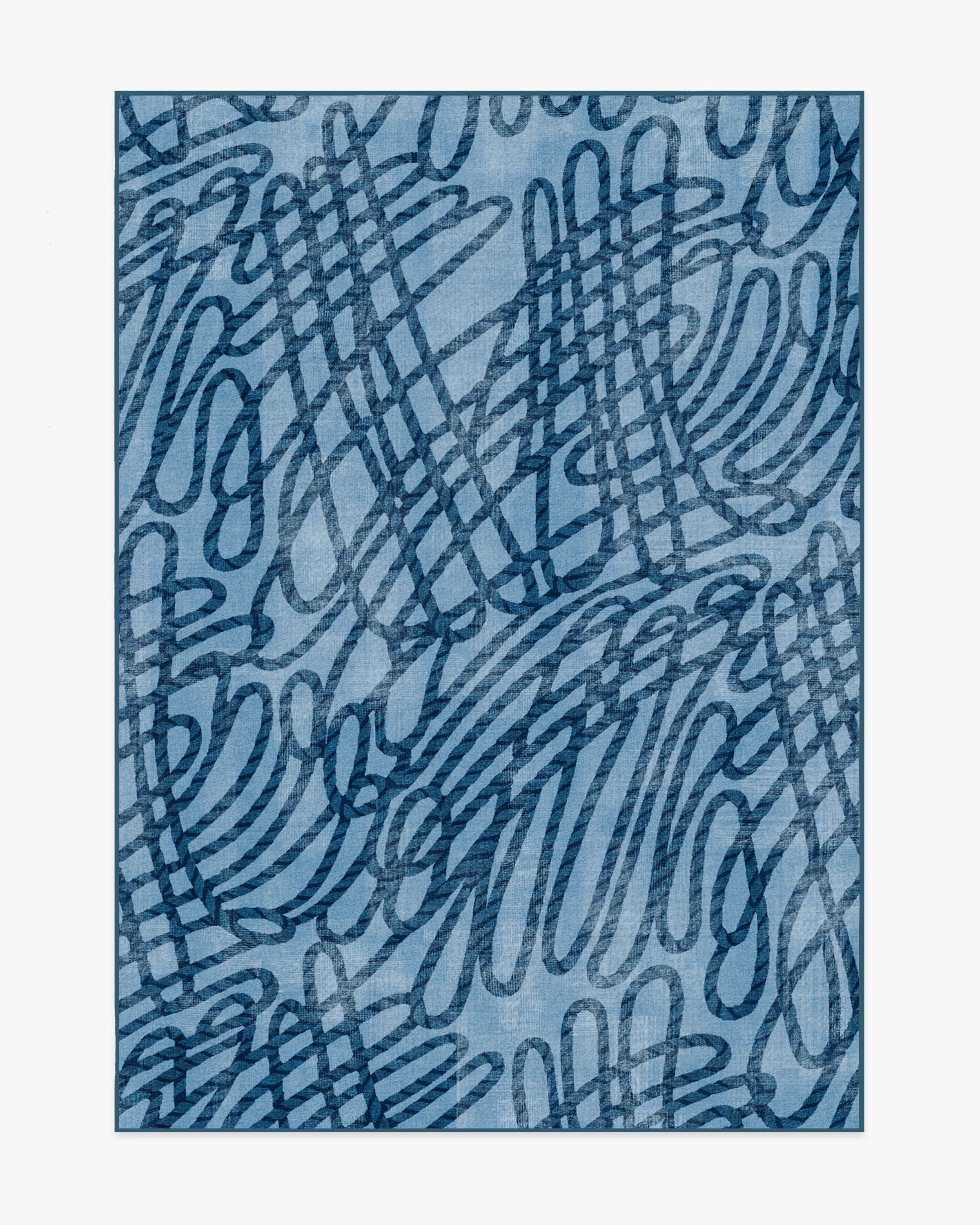 Rica Rope Stone Blue Rug by Humberto Leon - Image 6