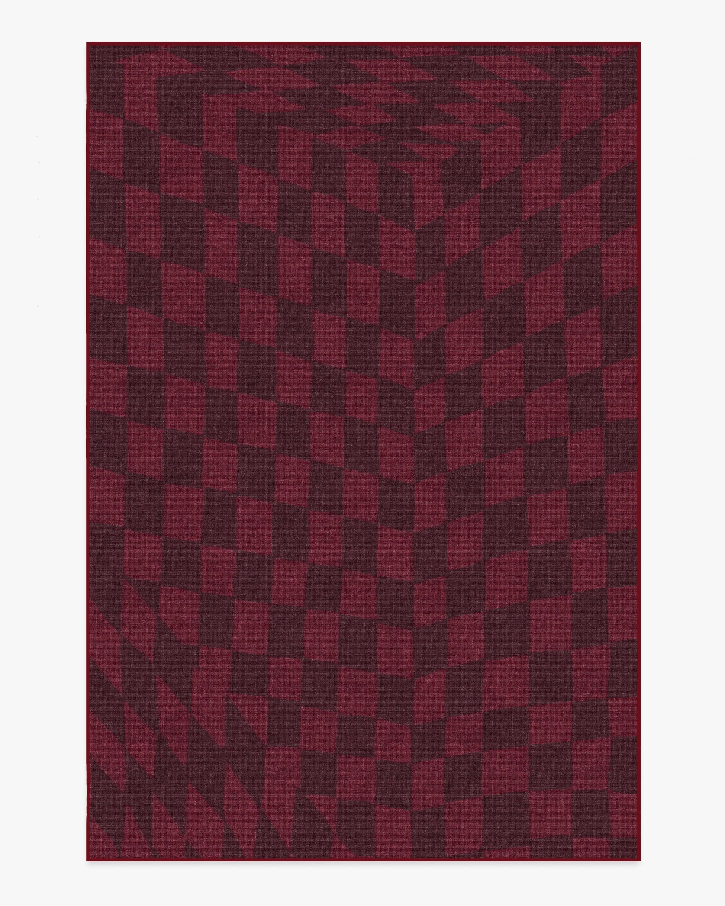 Ricardo Checkerboard Burgundy Flatwoven Rug by Humberto Leon