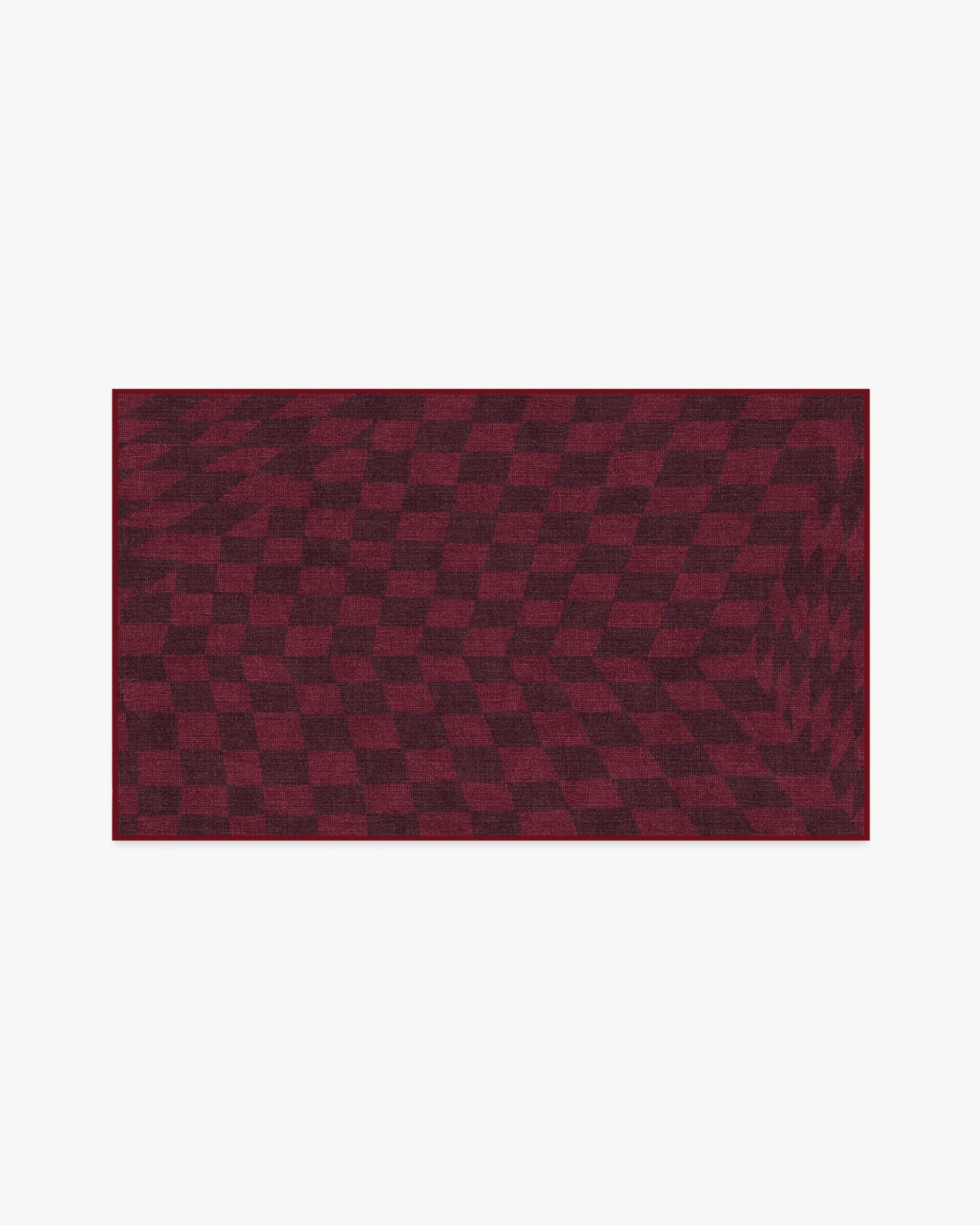 Ricardo Checkerboard Burgundy Flatwoven Rug by Humberto Leon - Image 4