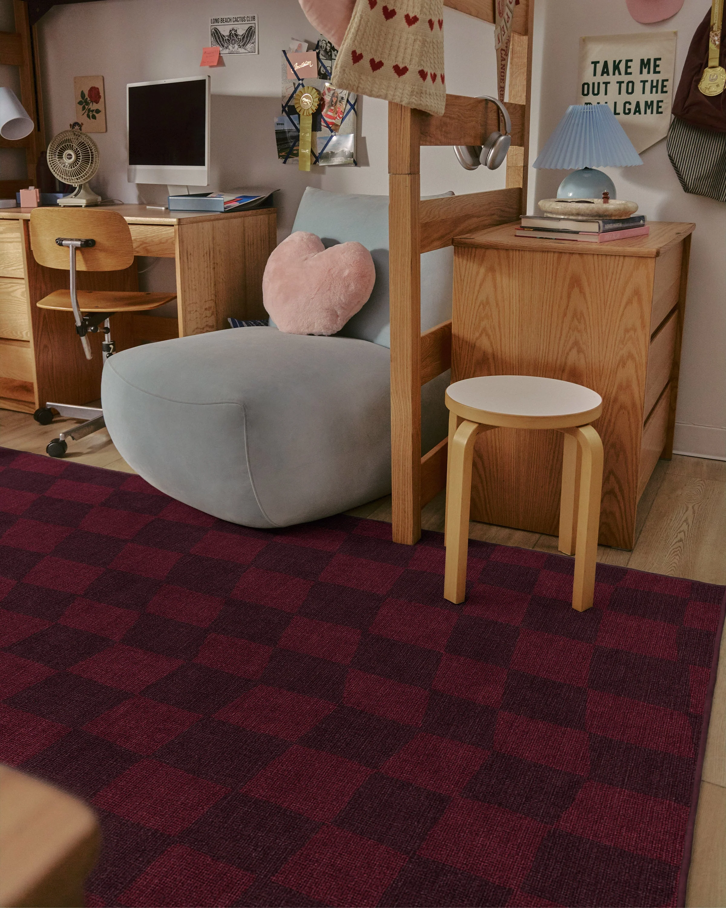 Ricardo Checkerboard Burgundy Flatwoven Rug by Humberto Leon - Image 7