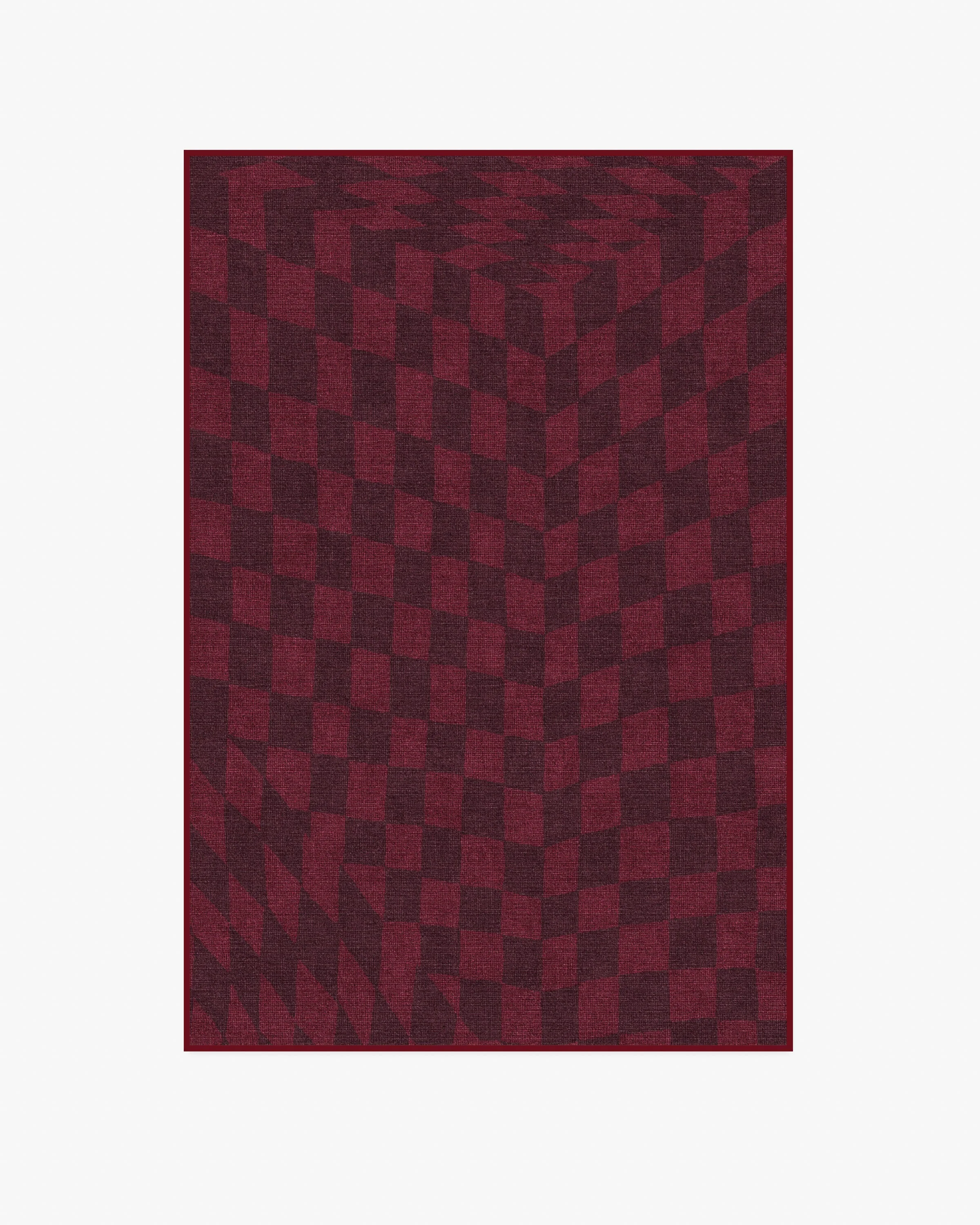Ricardo Checkerboard Burgundy Rug by Humberto Leon - Image 5
