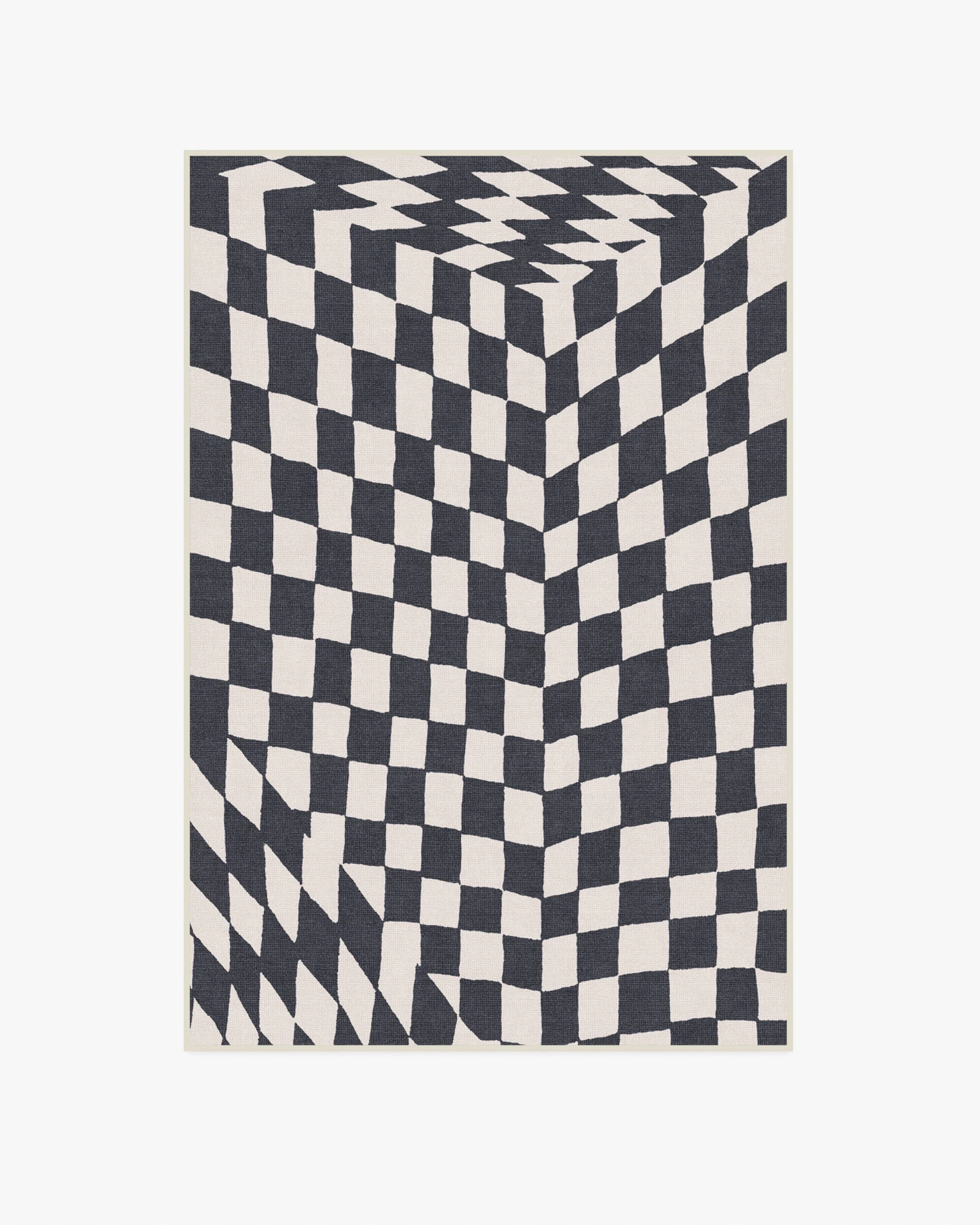 Ricardo Checkerboard Ivory & Black Rug by Humberto Leon - Image 5