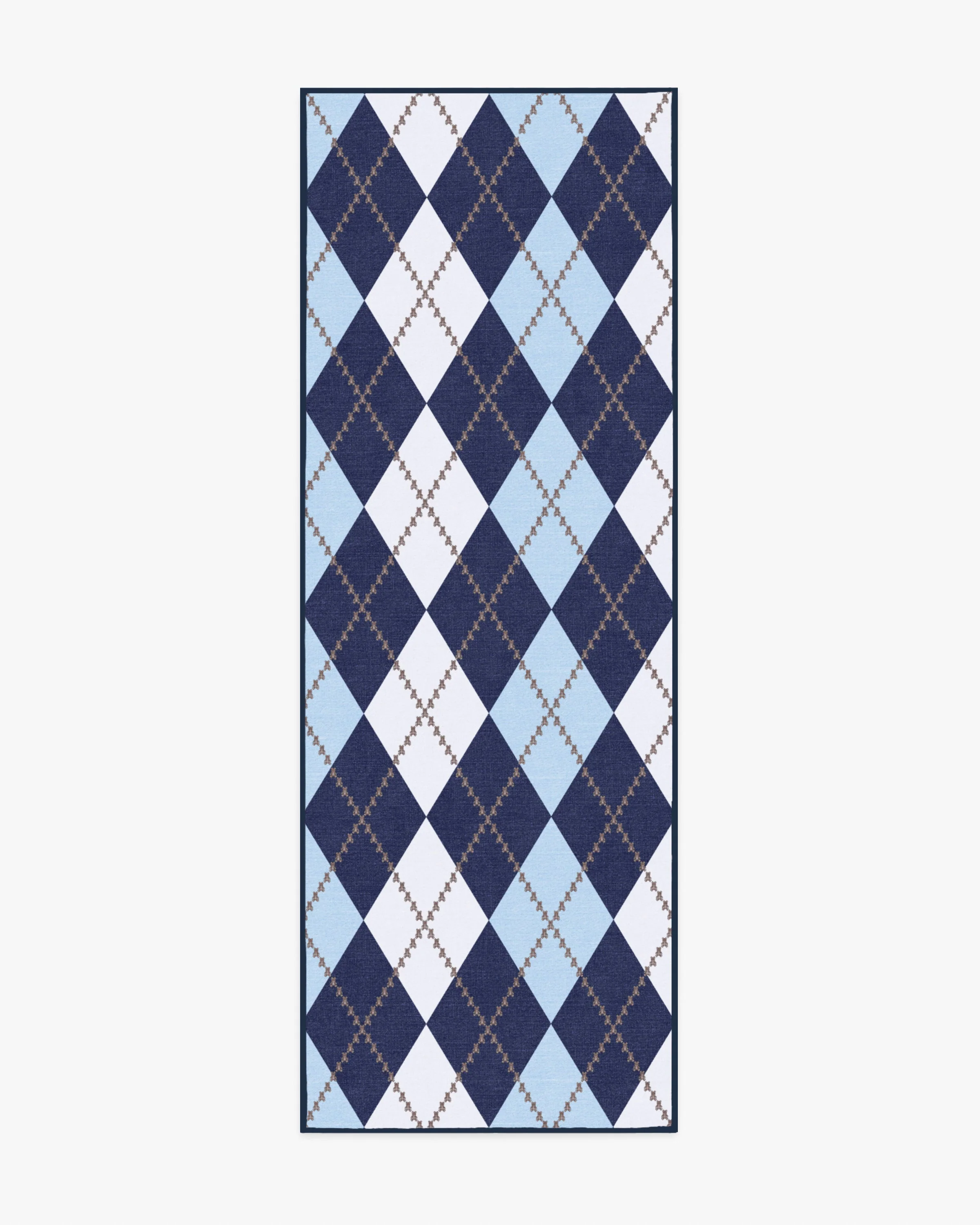 Teddy Bear Argyle Navy & Blue Rug by Humberto Leon - Image 3