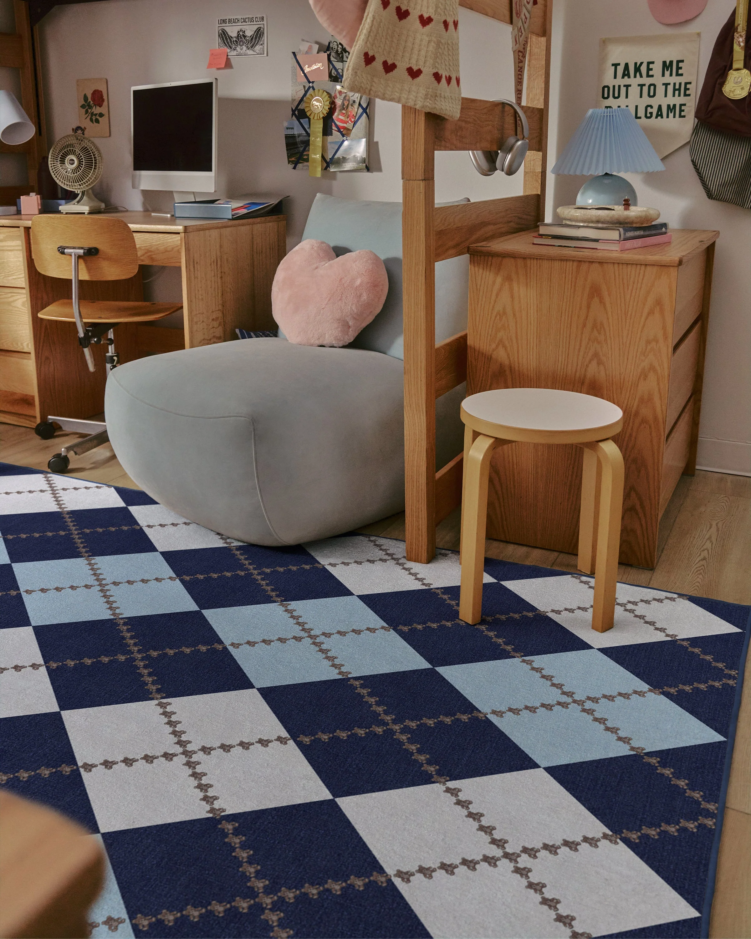 Teddy Bear Argyle Navy & Blue Rug by Humberto Leon - Image 7