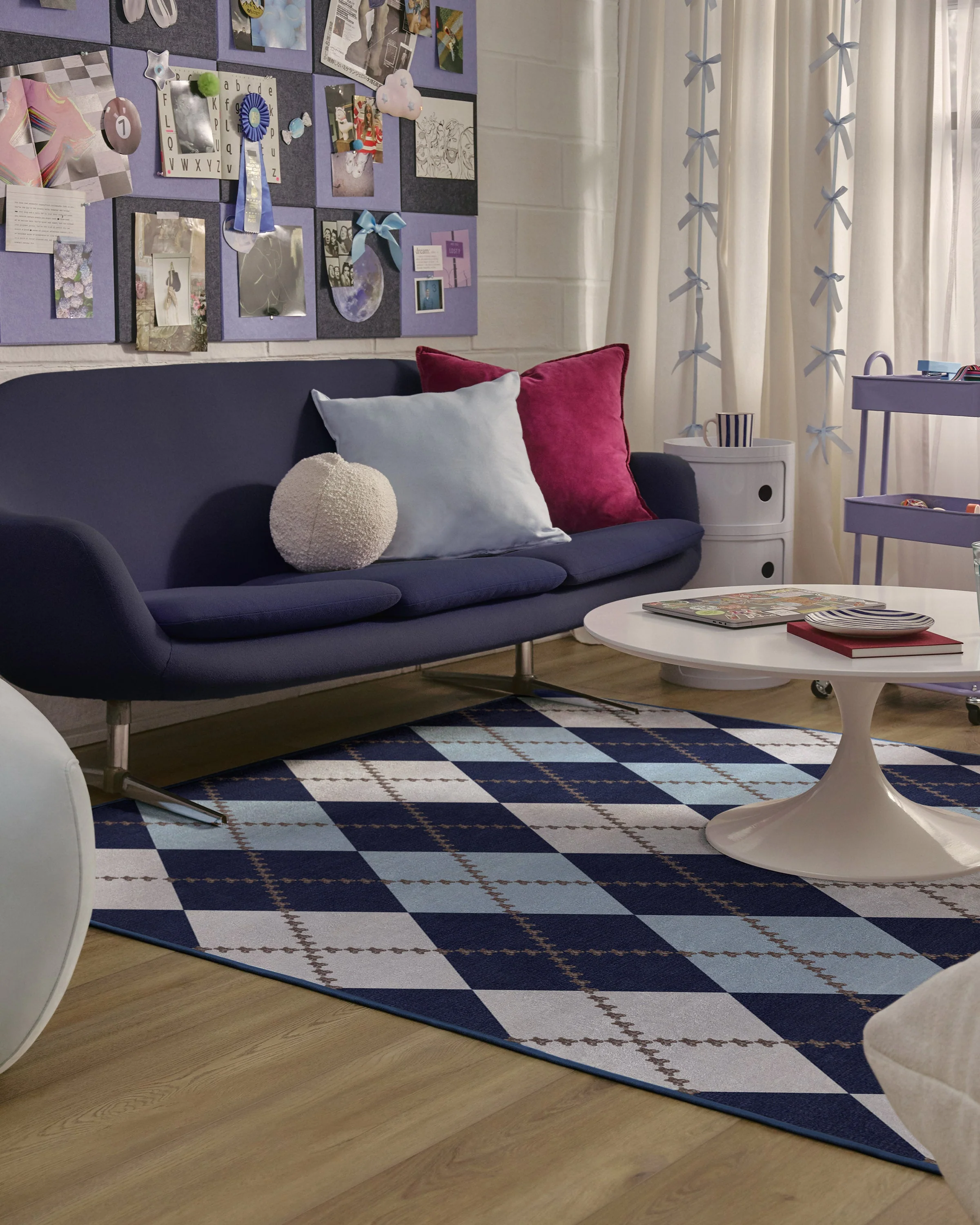 Teddy Bear Argyle Navy & Blue Rug by Humberto Leon - Image 8