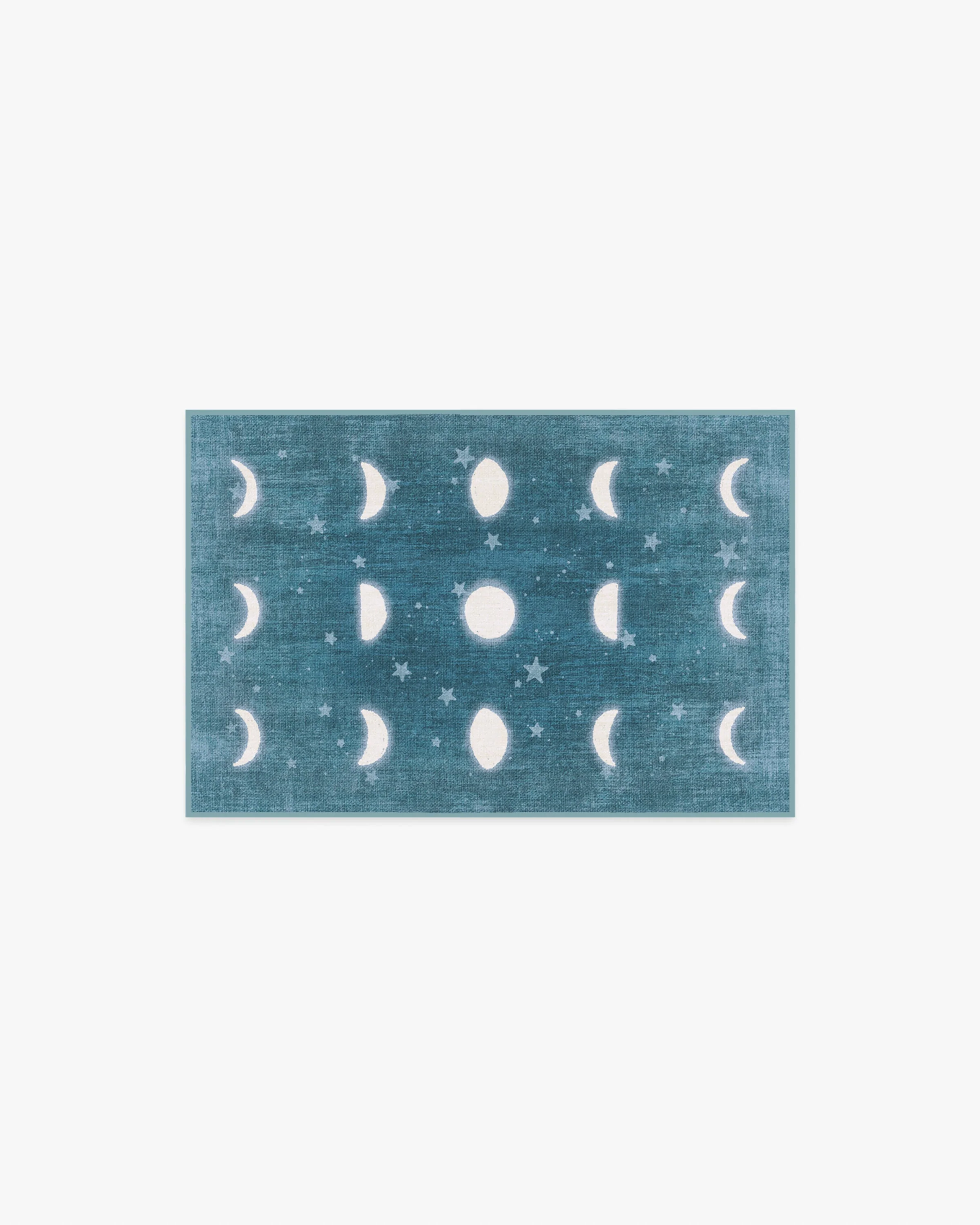To The Moon And Back Soft Teal Flatwoven Rug by Humberto Leon - Image 2