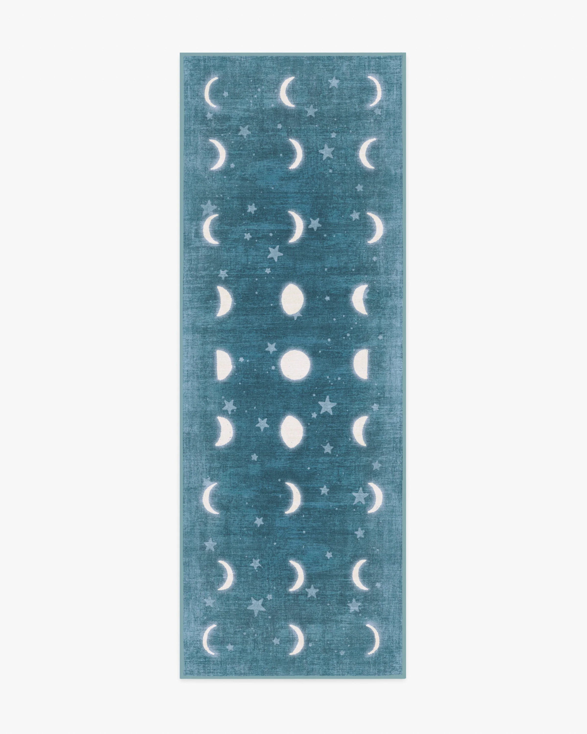 To The Moon And Back Soft Teal Flatwoven Rug by Humberto Leon - Image 3