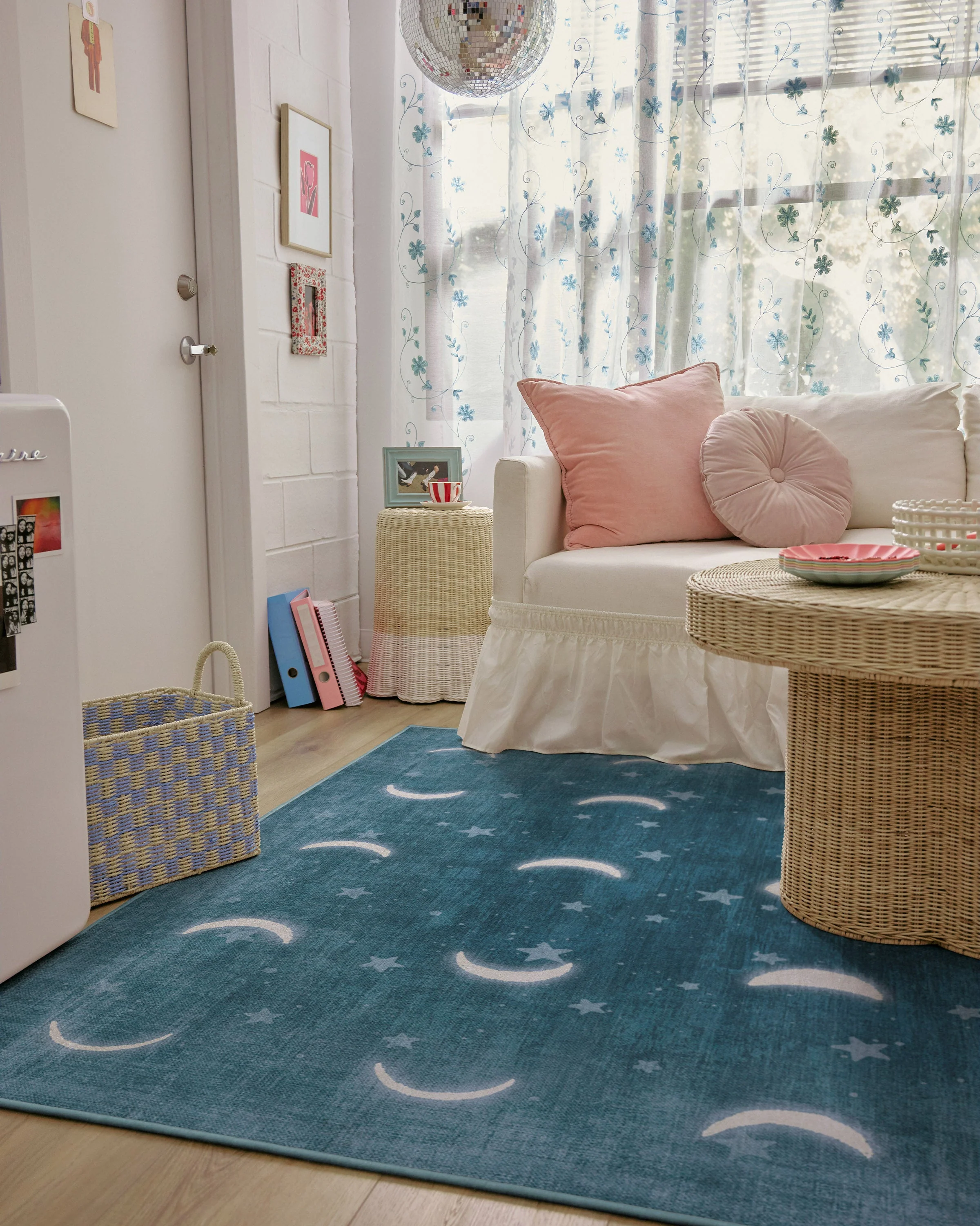 To The Moon And Back Soft Teal Rug by Humberto Leon - Image 8