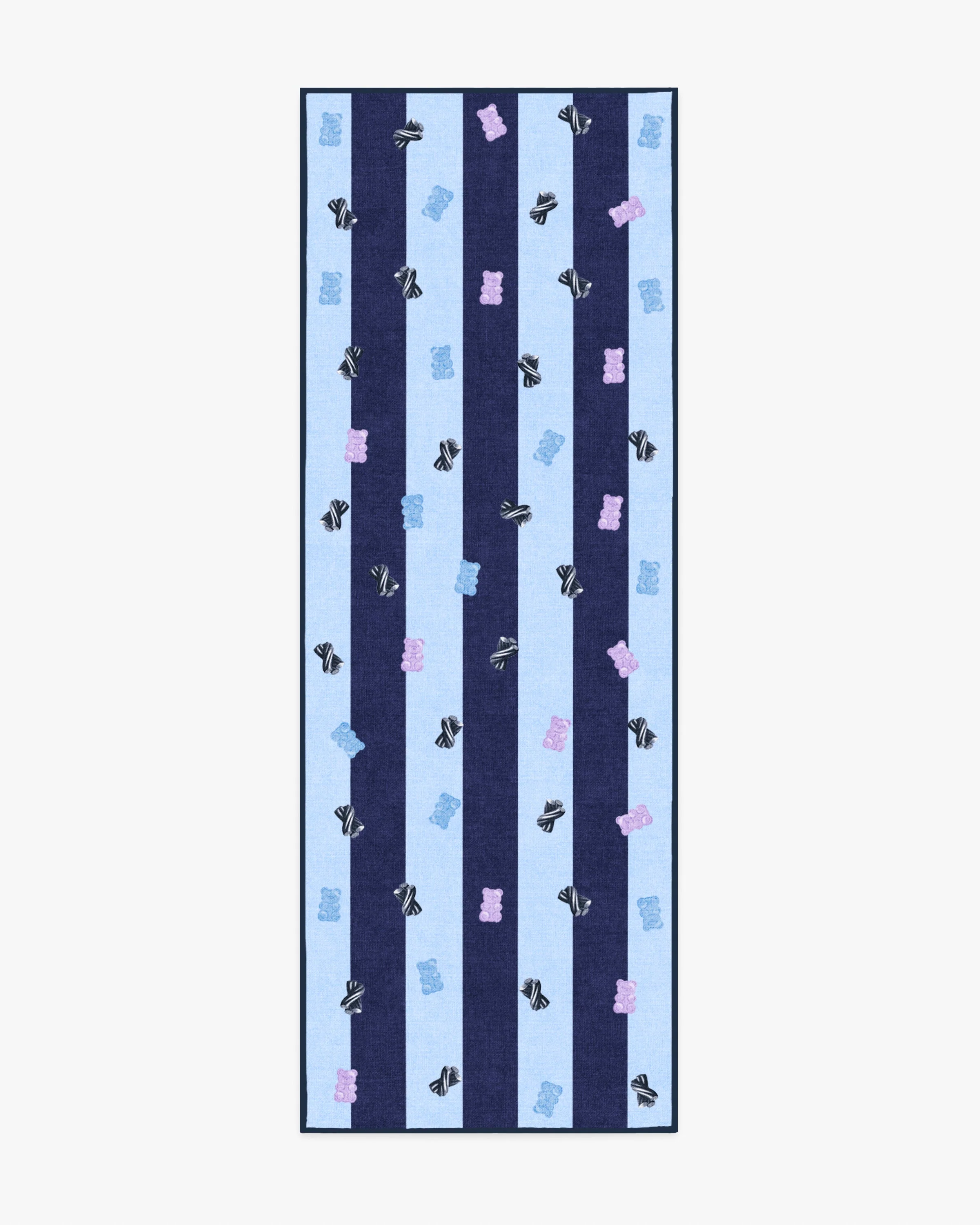 Todd Stripe Gummy Blue & Navy Flatwoven Rug by Humberto Leon - Image 3