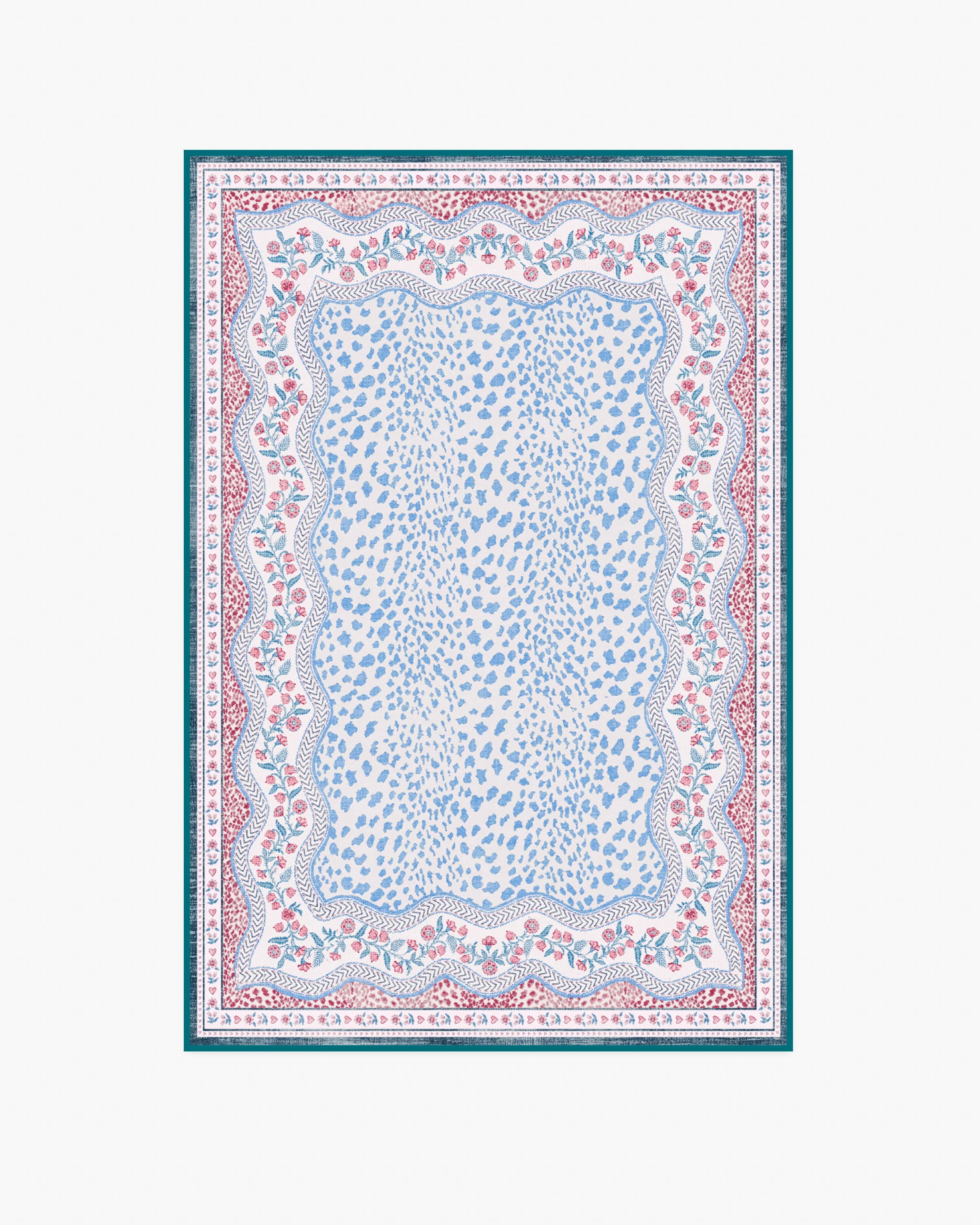 Wendy Animal Border Blue & Pink Rug by Humberto Leon - Image 5