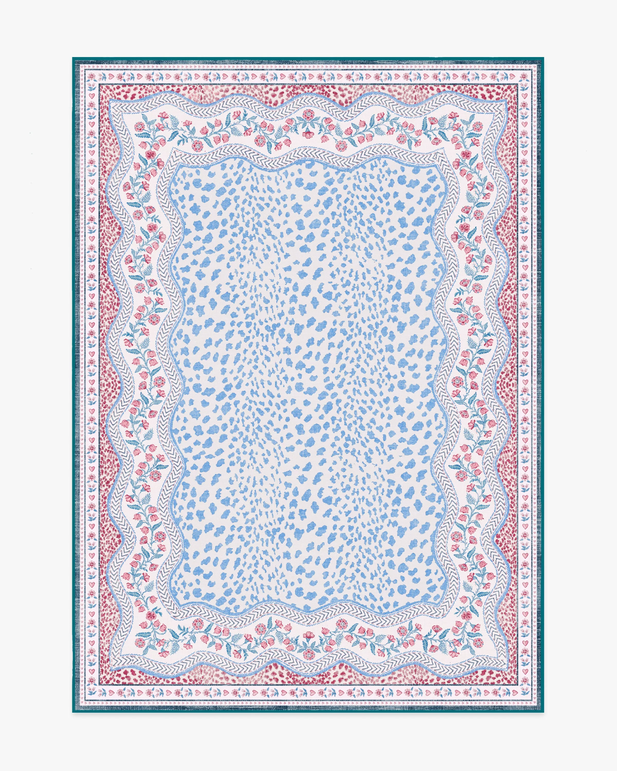 Wendy Animal Border Blue & Pink Rug by Humberto Leon - Image 6
