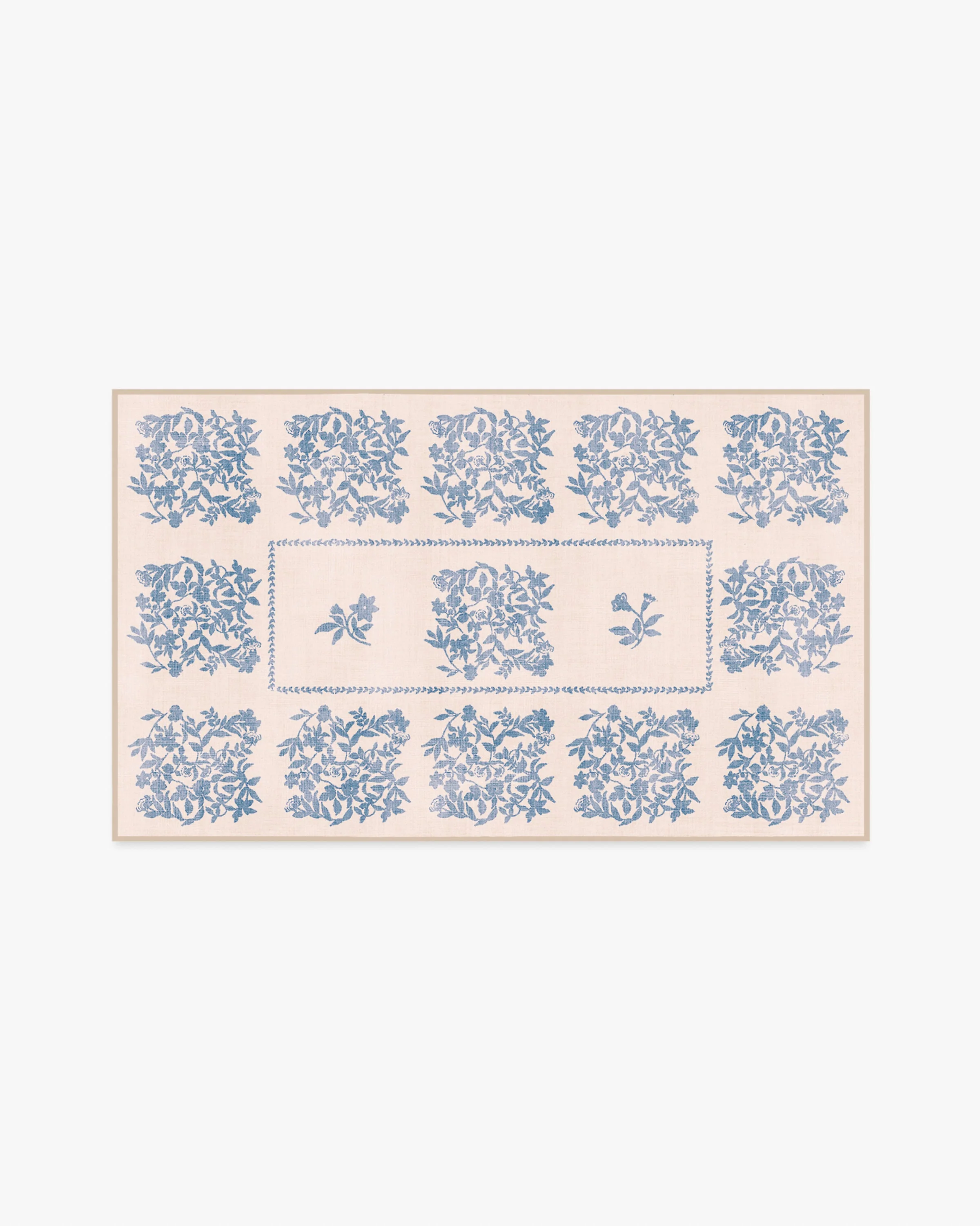 Iona Cream & Blue Flatwoven Rug - Image 4