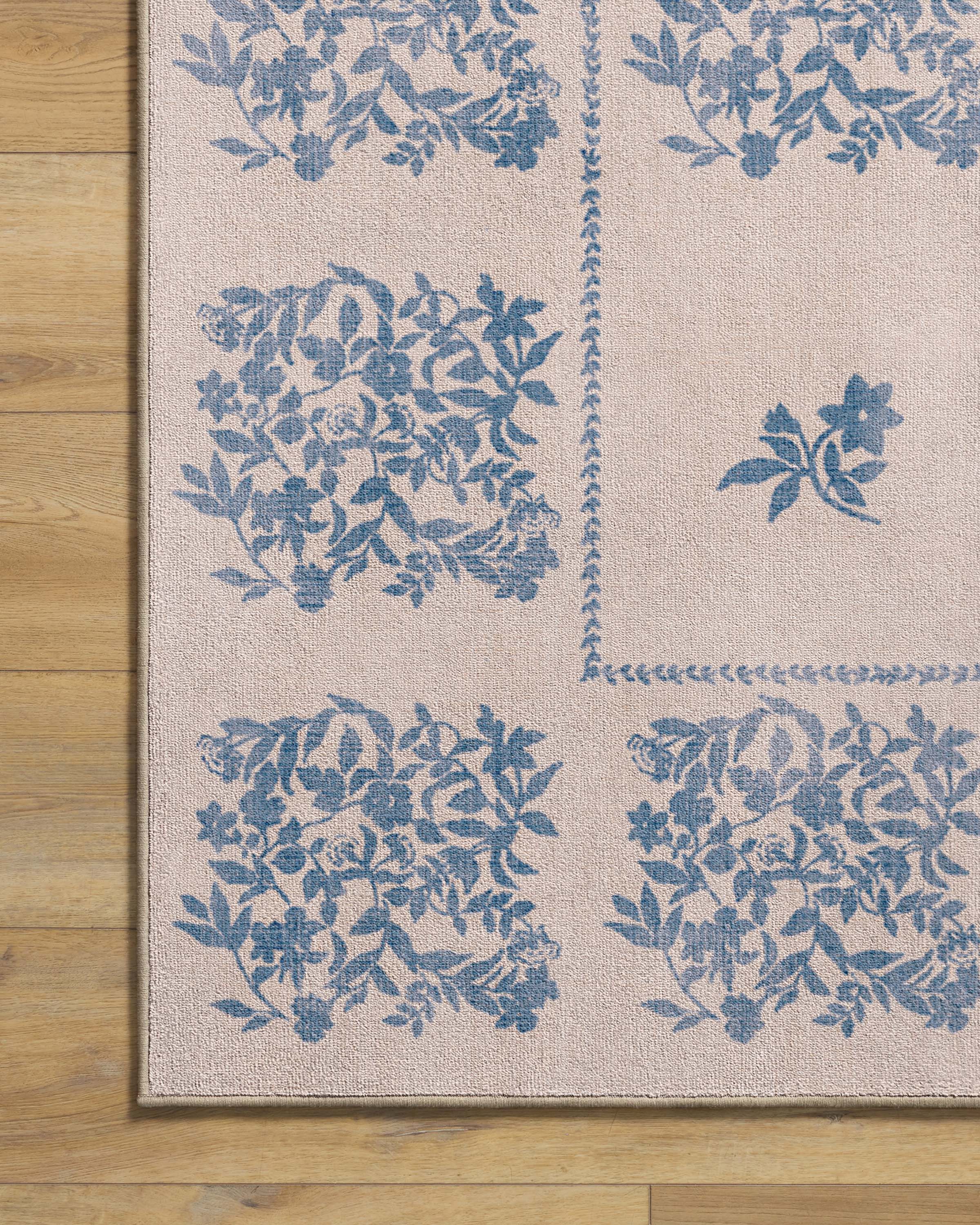Iona Cream & Blue Rug - Image 11