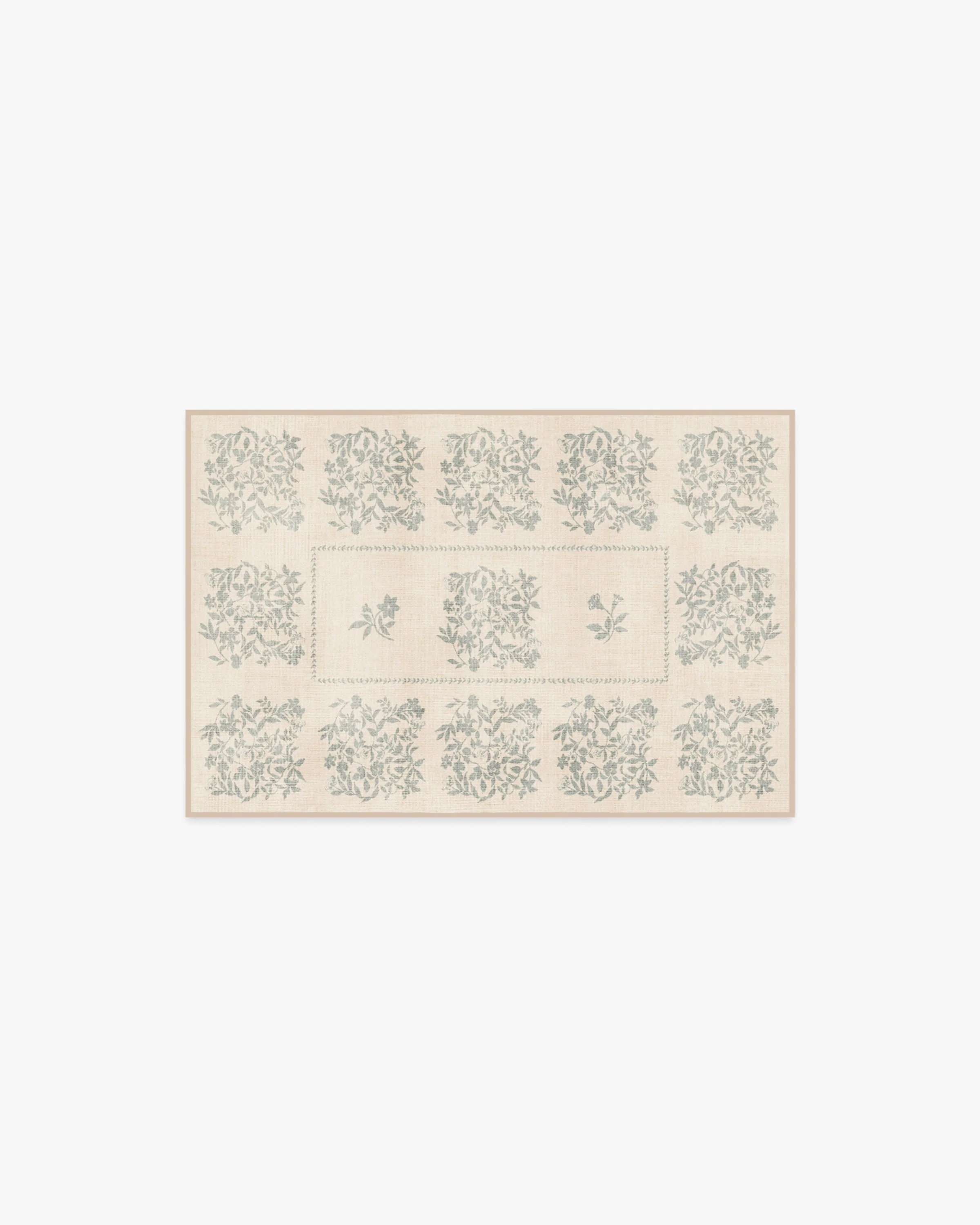 Iona Cream & Sage Green Flatwoven Rug - Image 2