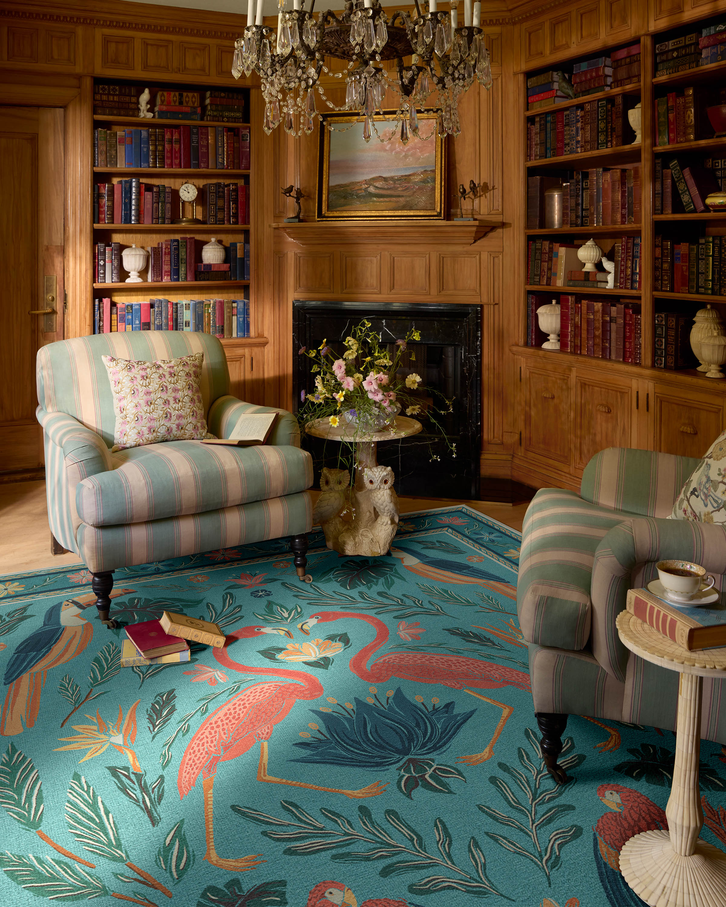 Birds Of A Feather Aqua Flatwoven Rug by Iris Apfel - Image 8