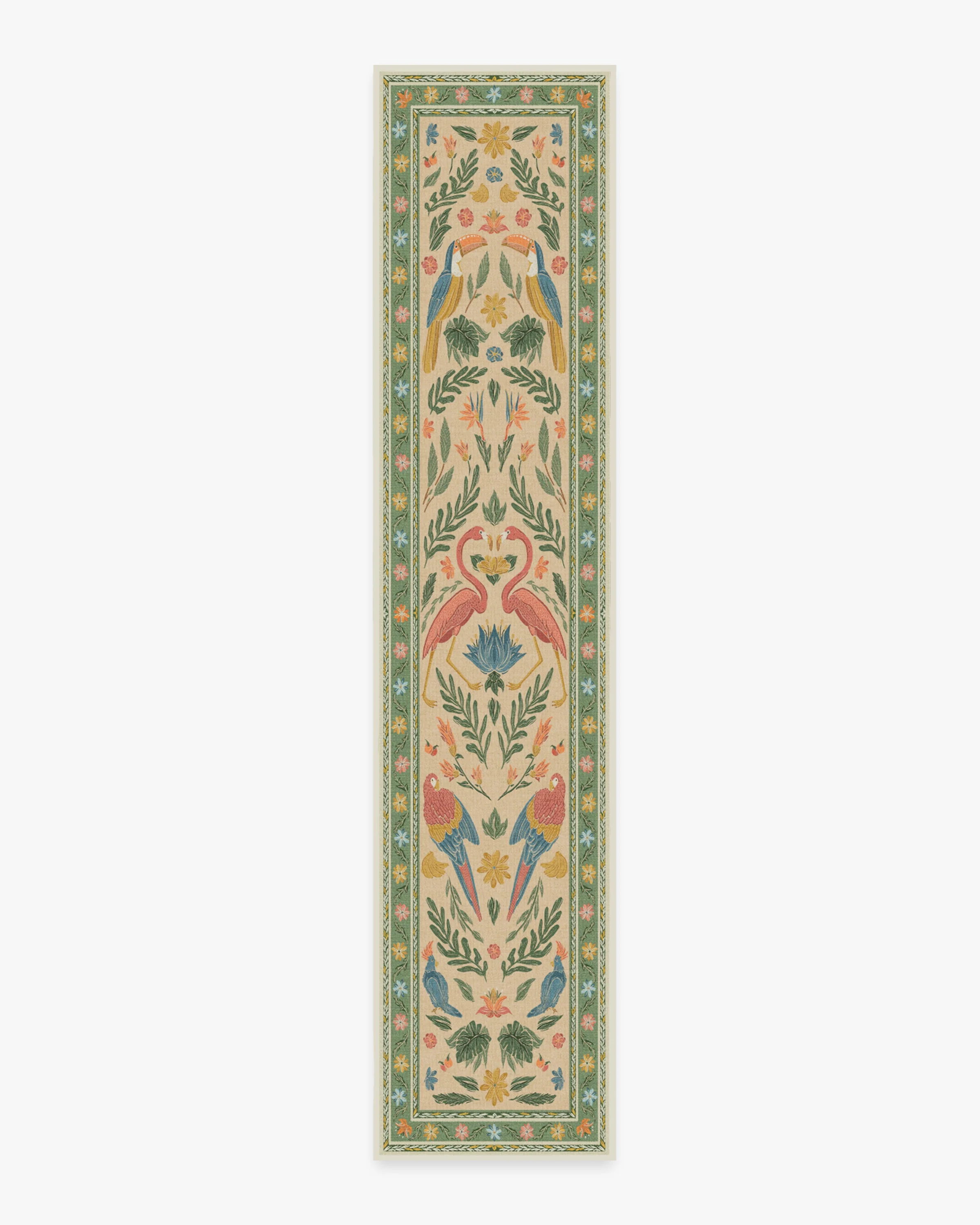Birds Of A Feather Green & Peach Flatwoven Rug by Iris Apfel - Image 12