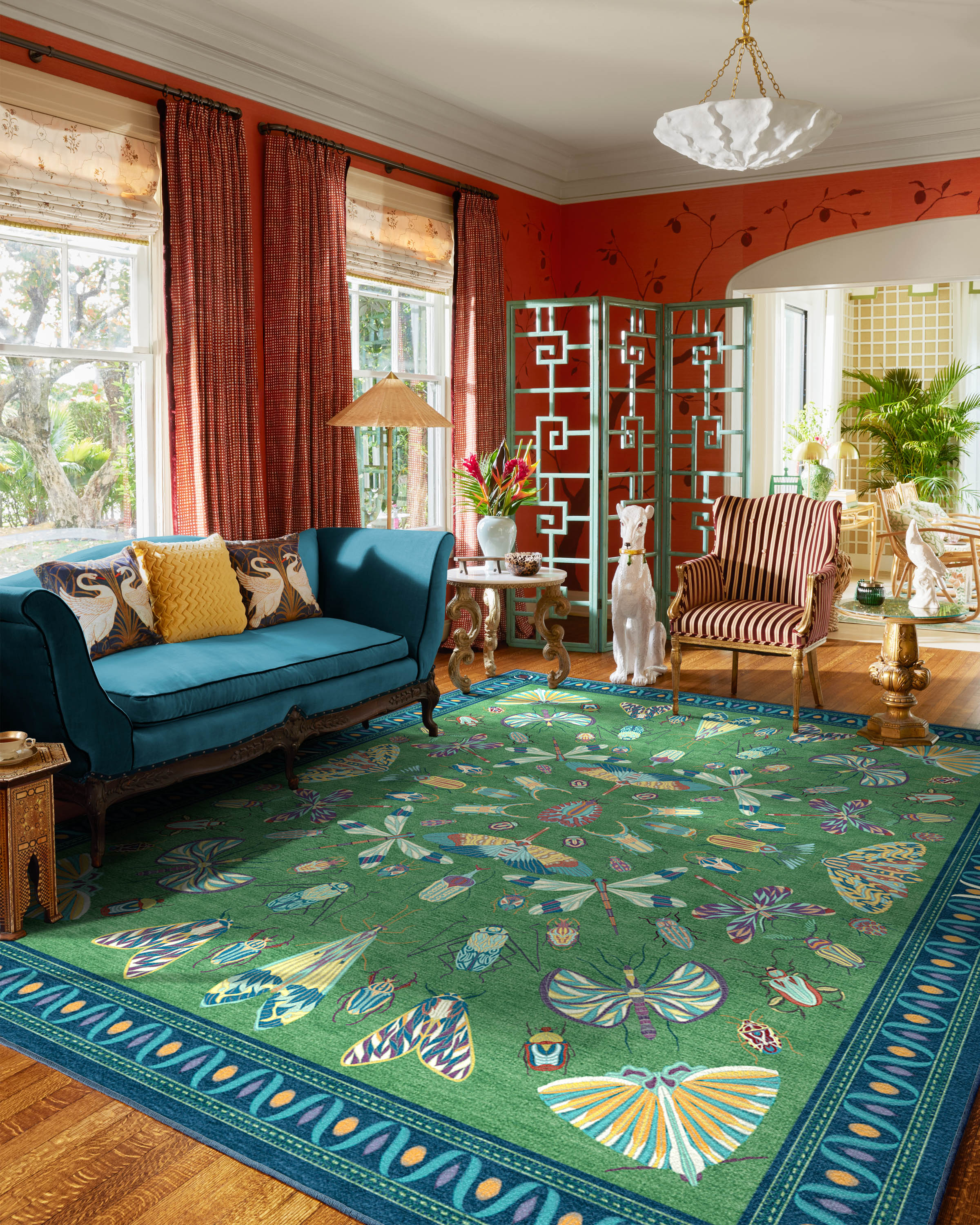 Flutterby Green & Sapphire Rug by Iris Apfel - Image 6