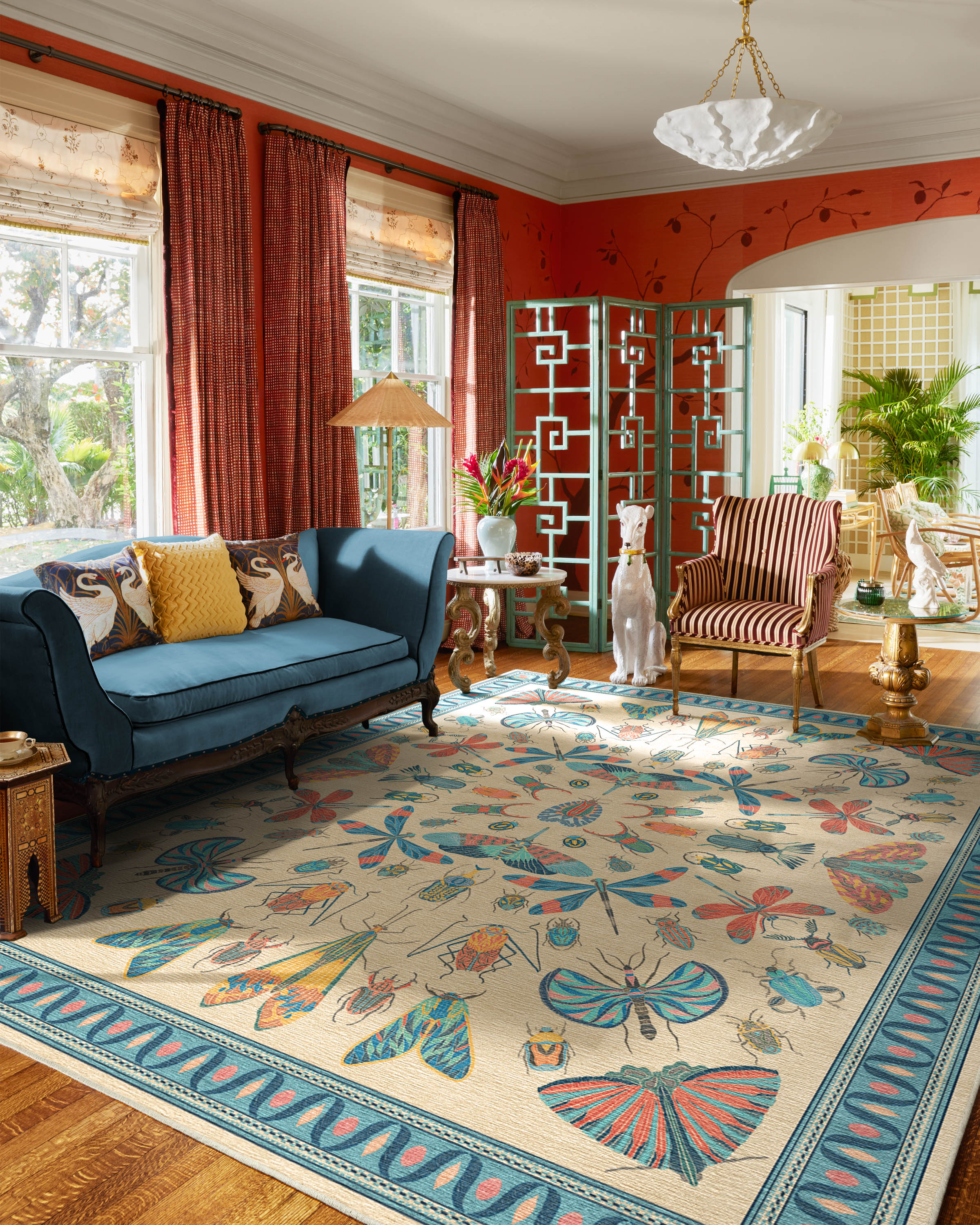 Flutterby Multicolor Flatwoven Rug by Iris Apfel - Image 8