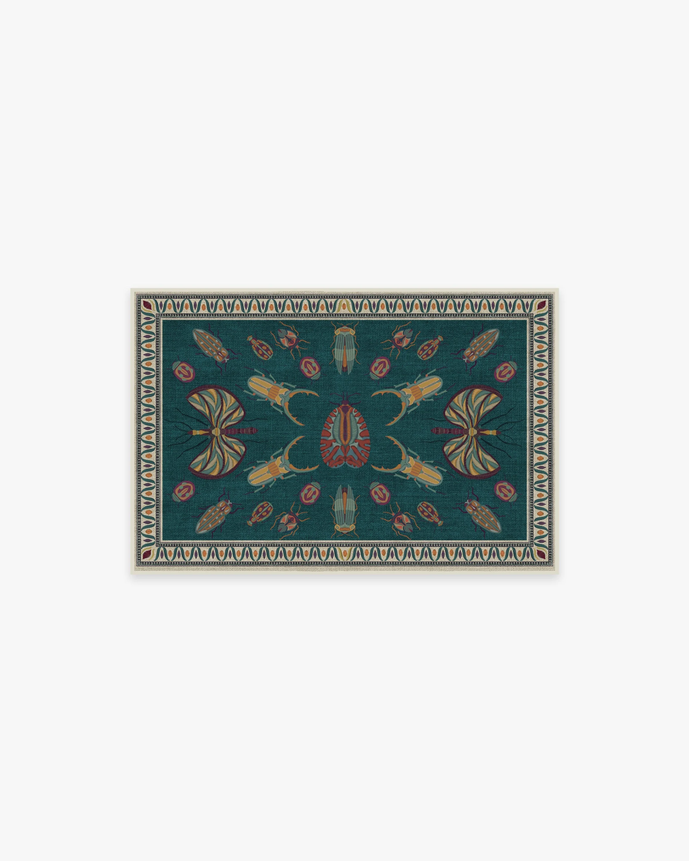 Flutterby Teal Rug by Iris Apfel - Image 2