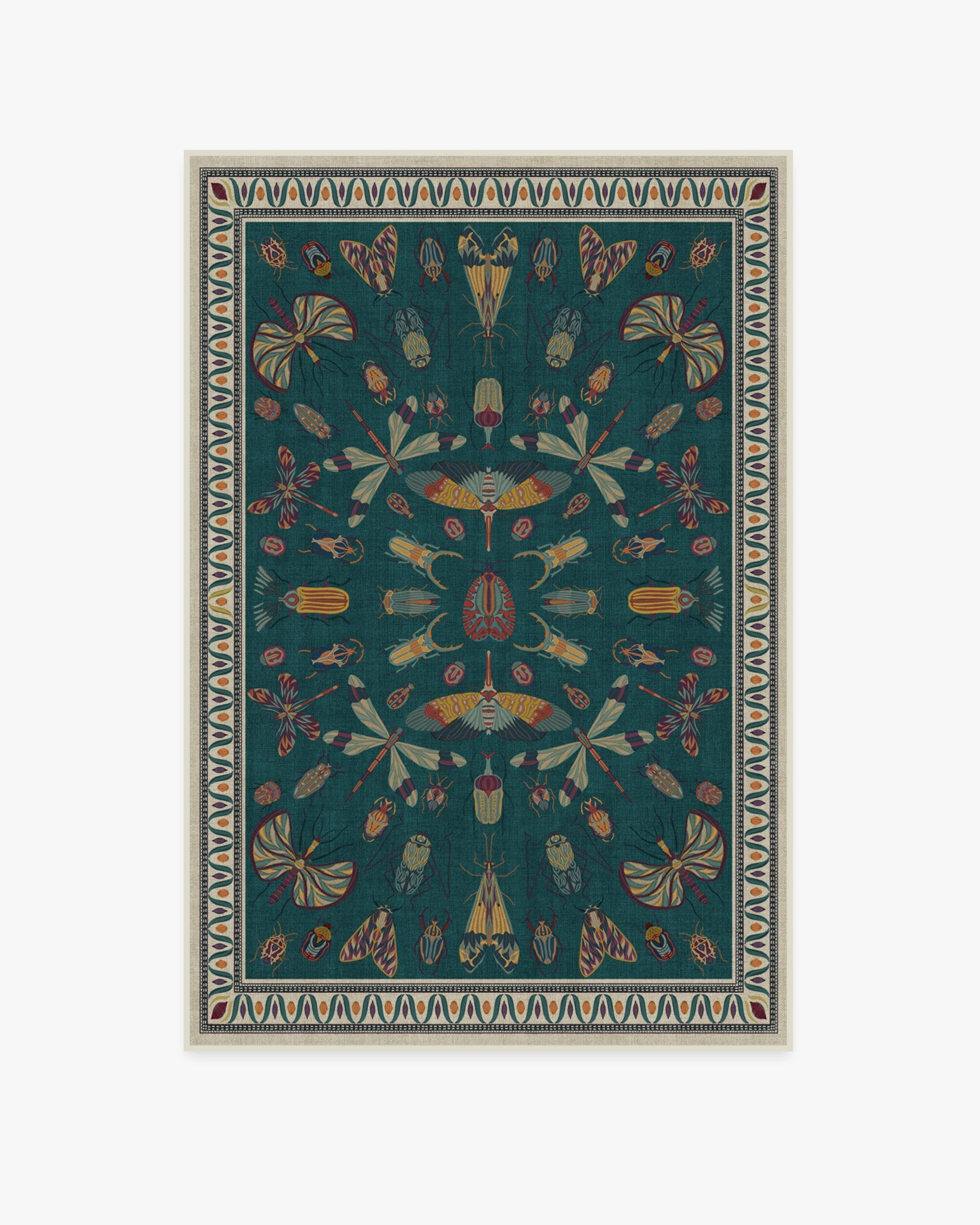 Flutterby Teal Rug by Iris Apfel - Image 7