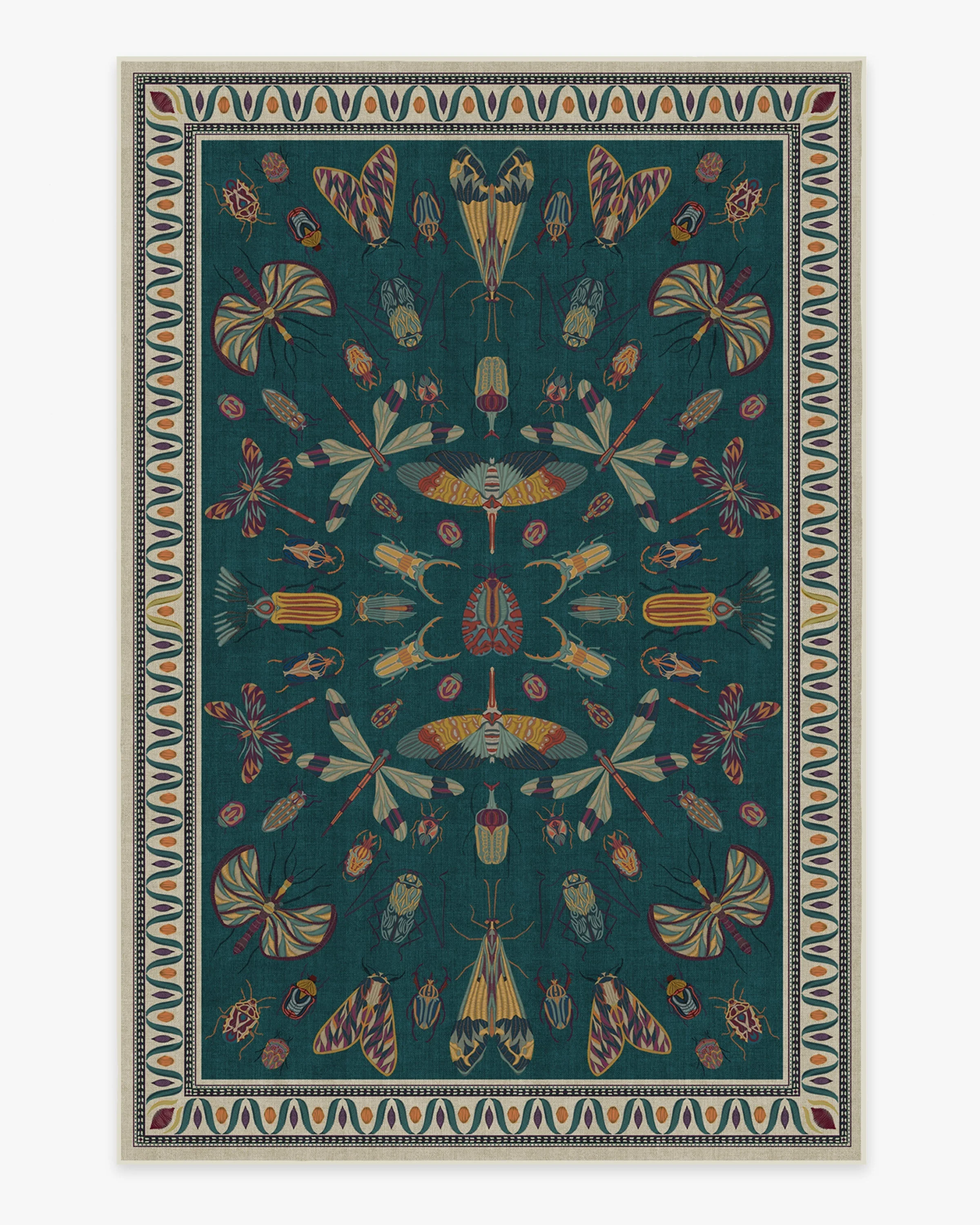 Flutterby Teal Rug by Iris Apfel - Image 8