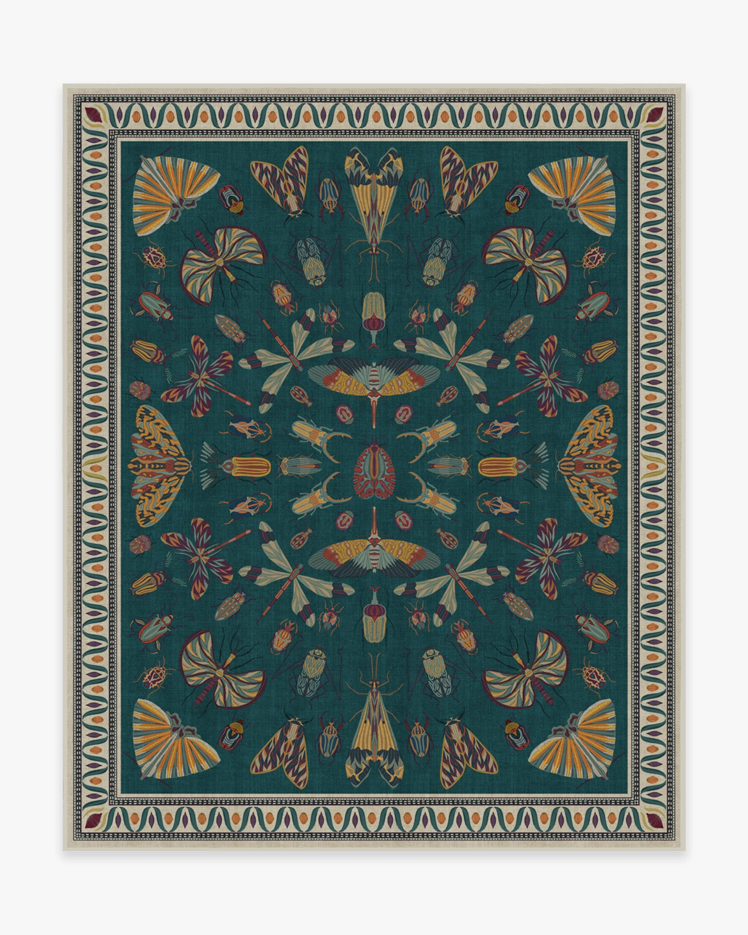 Flutterby Teal Rug by Iris Apfel - Image 9