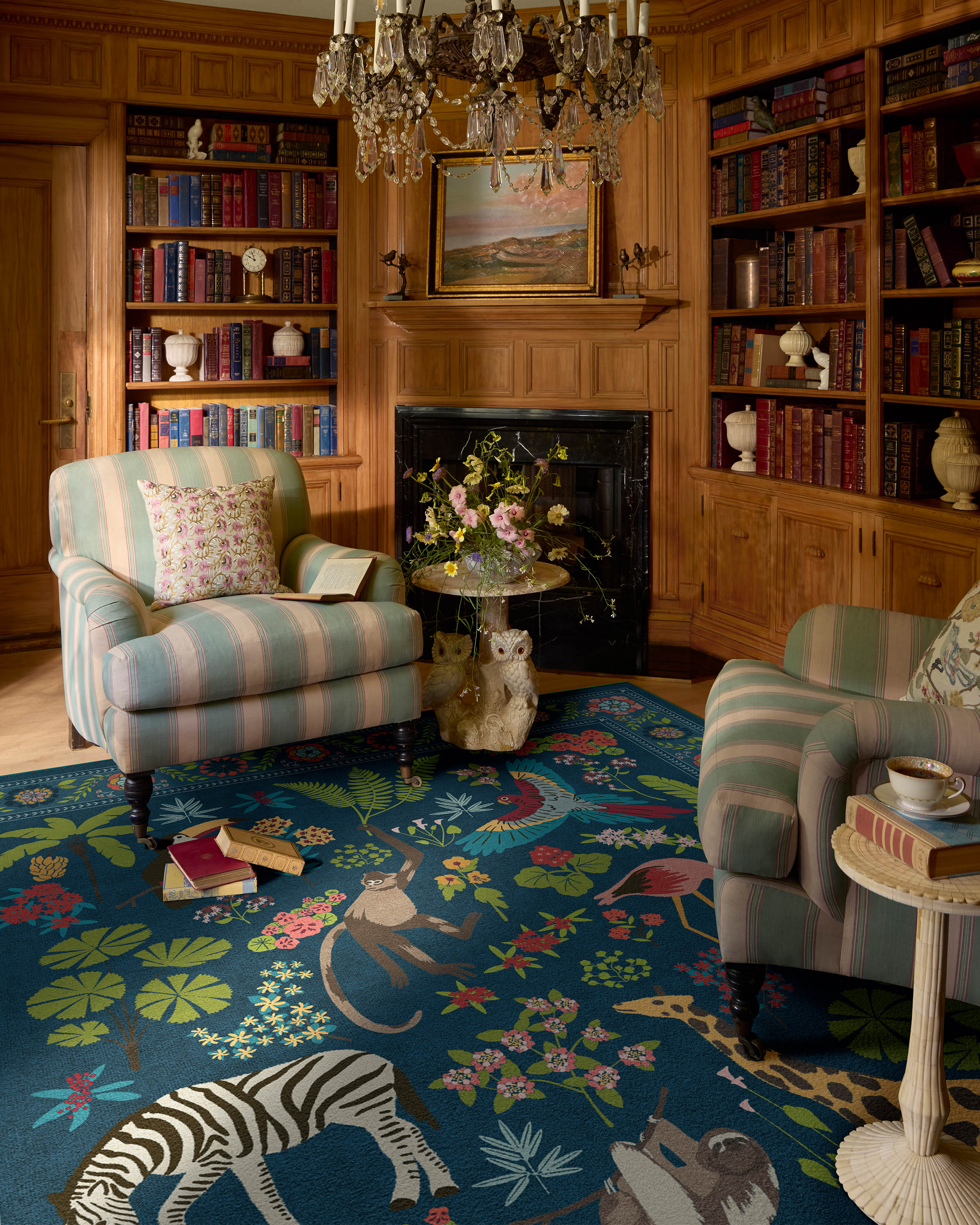 Jingle Jungle Royal Blue Rug by Iris Apfel - Image 19