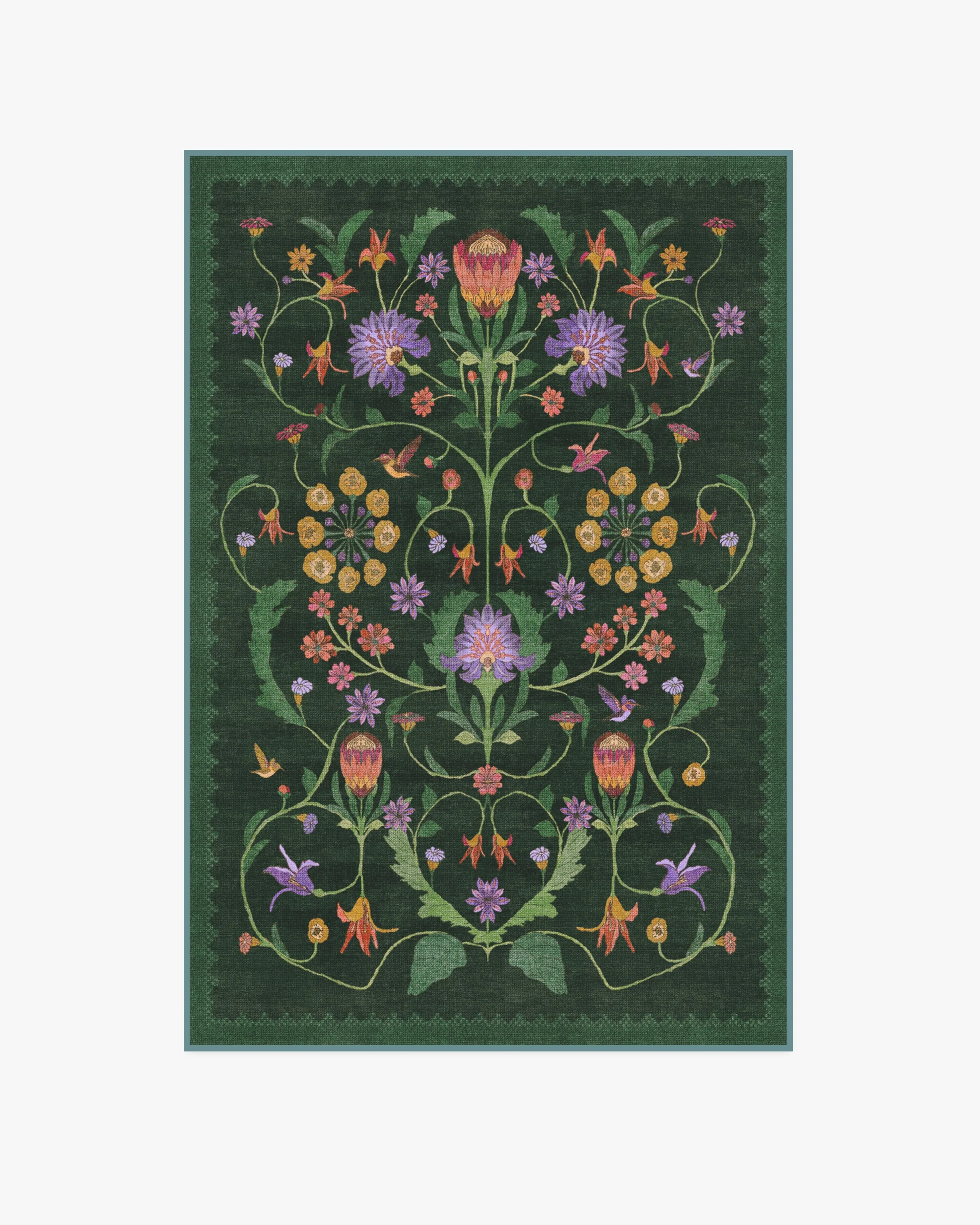 Protea Forest Green Rug by Iris Apfel - Image 6