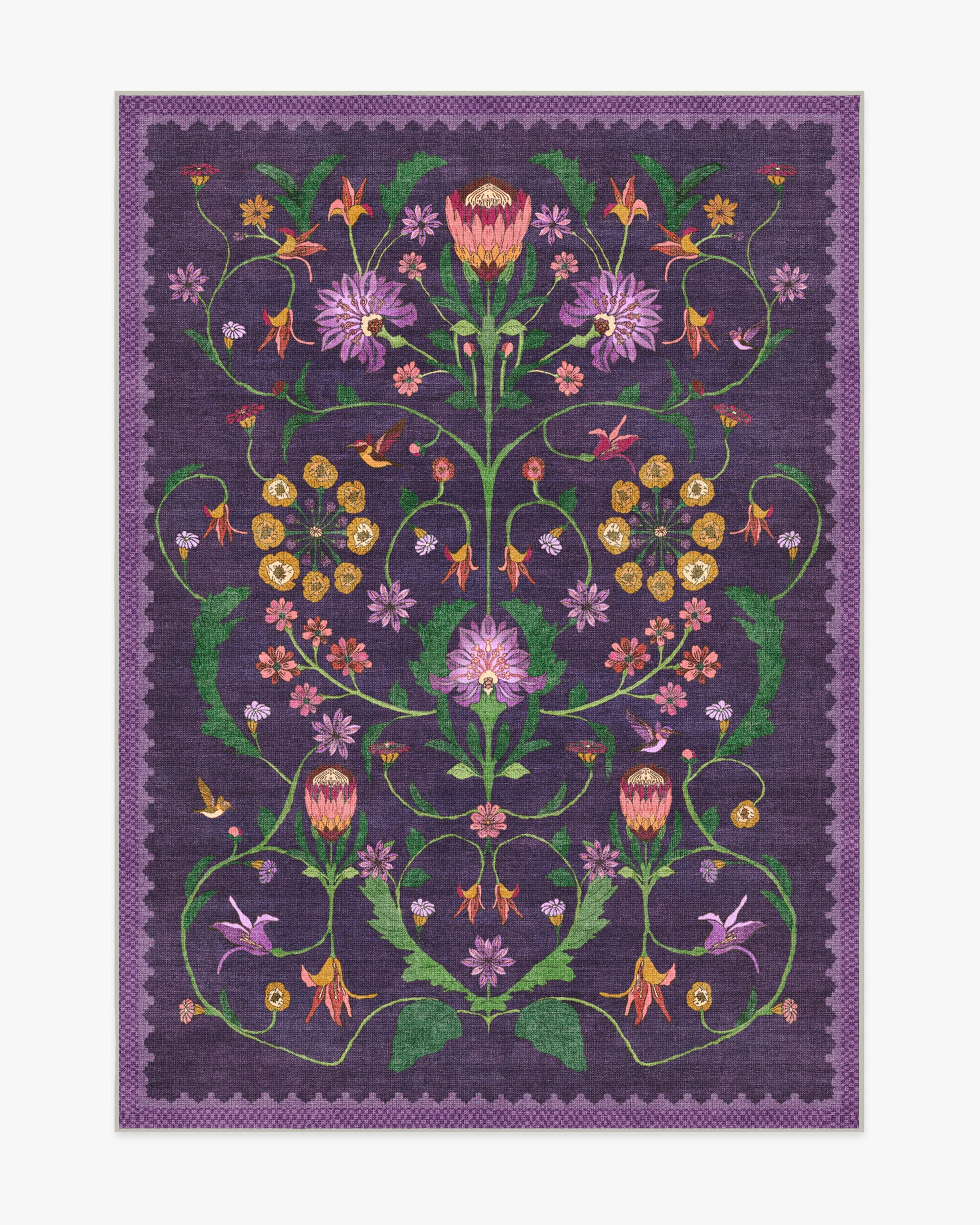 Protea Plum Rug by Iris Apfel