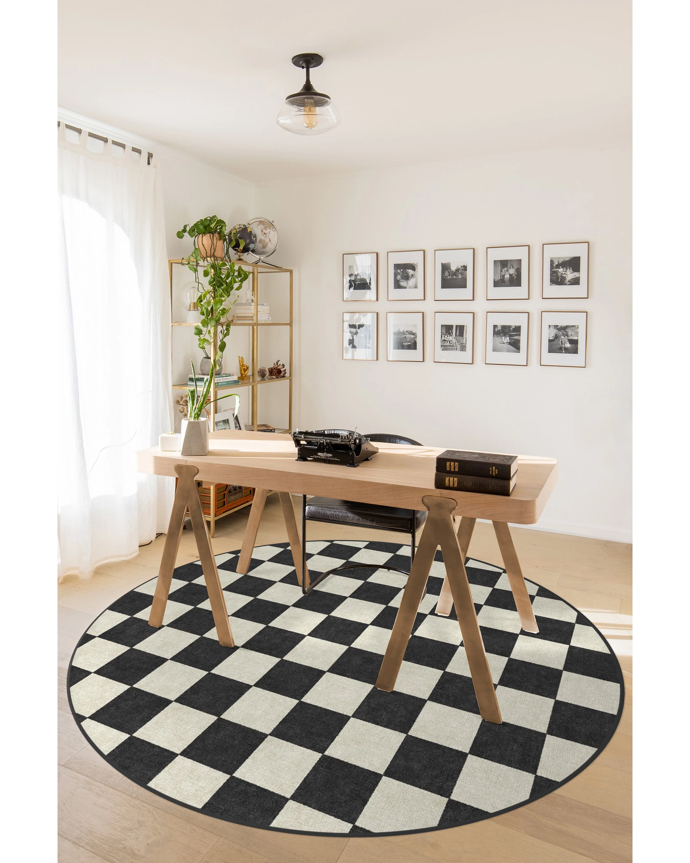 Jaque Checkered Black Flatwoven Rug - Image 7