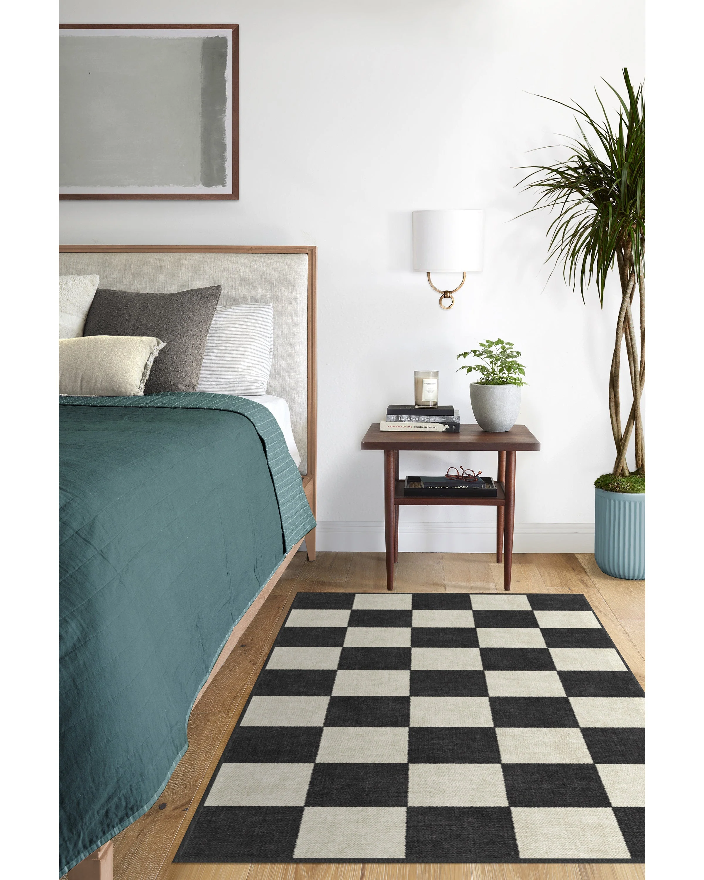 Jaque Checkered Black Rug - Image 19
