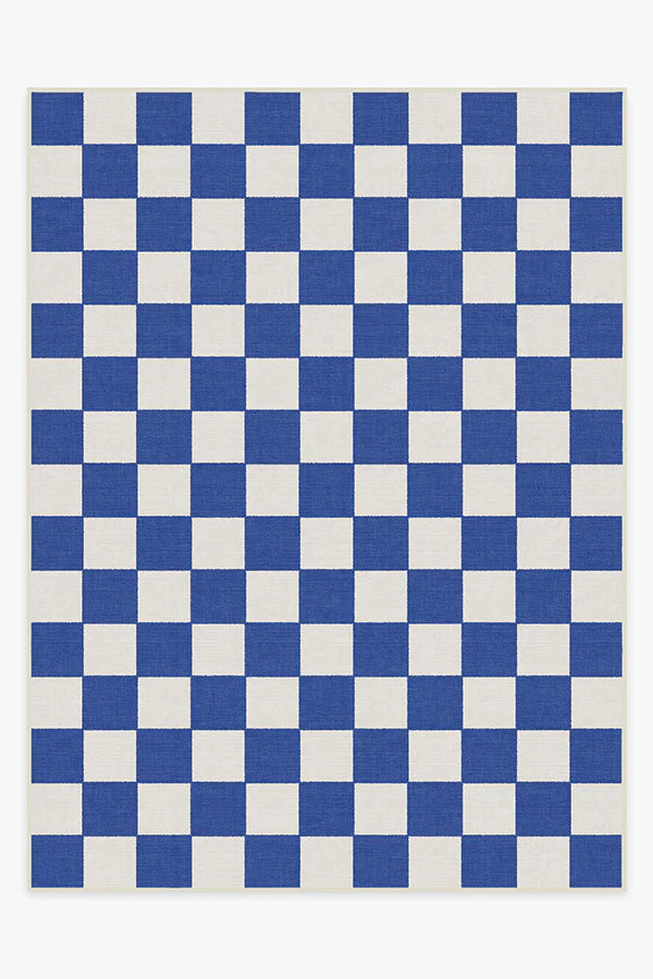 Jaque Checkered Blue Outdoor Rug - Image 9