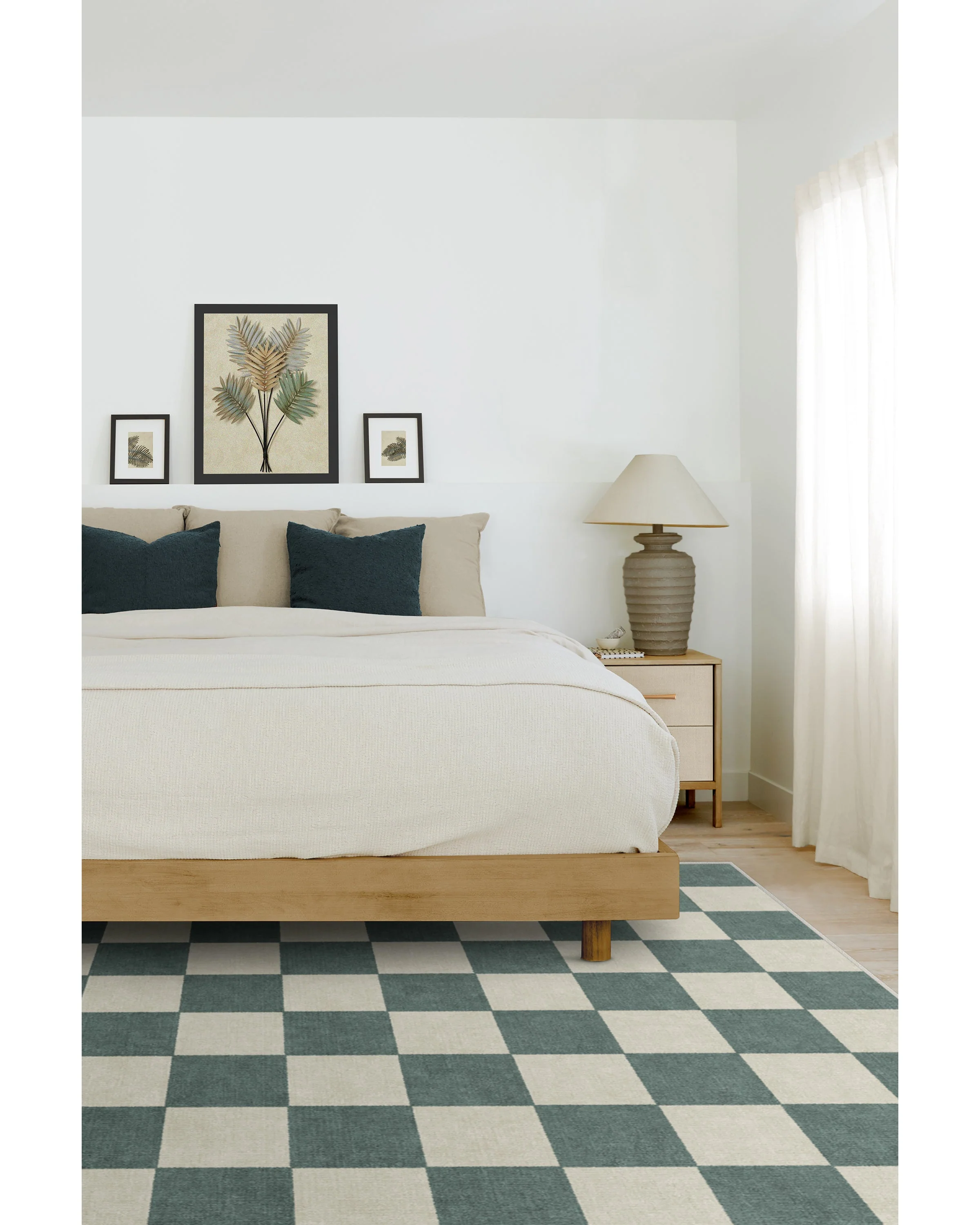 Jaque Checkered Slate Green Rug - Image 21