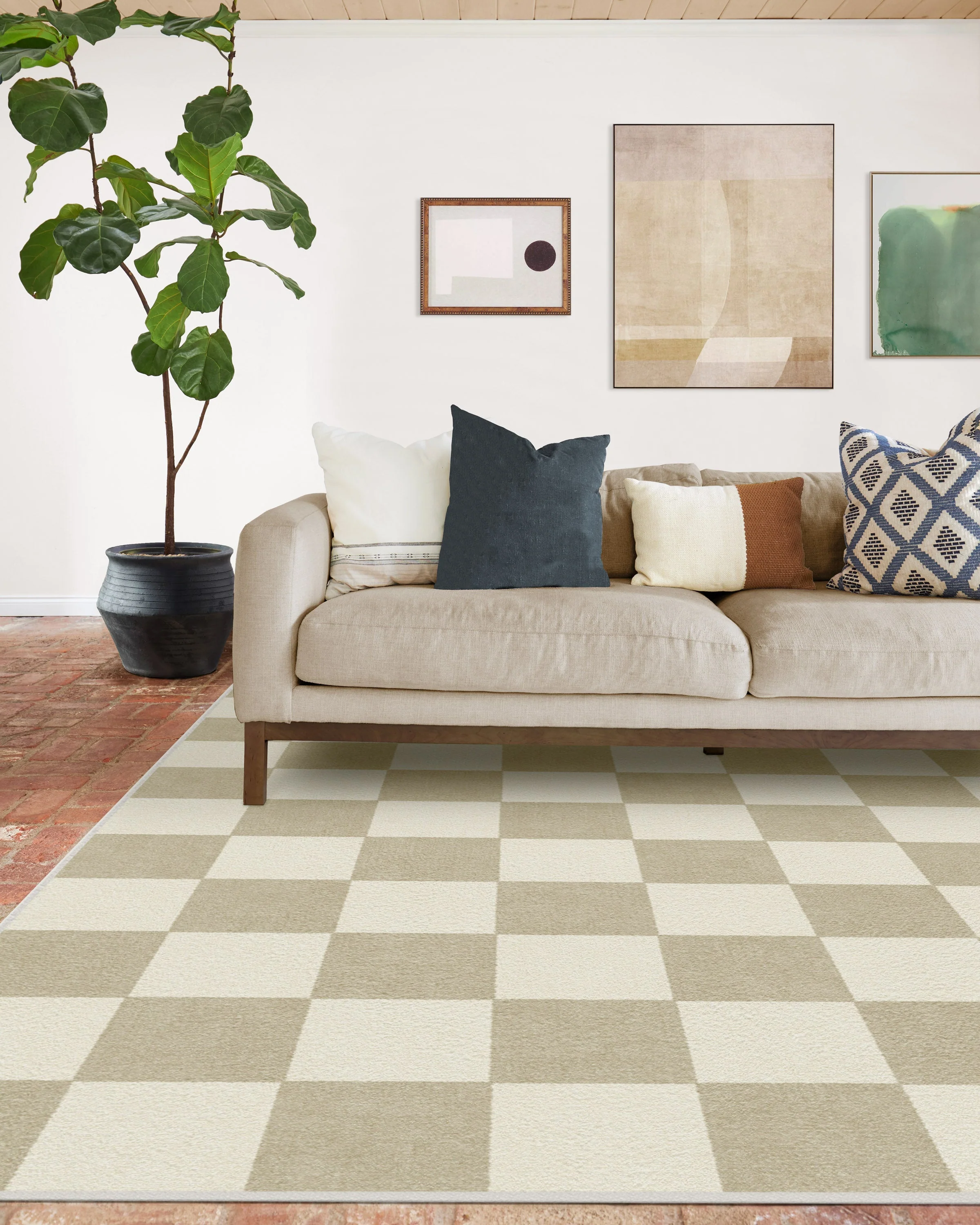 Jaque Checkered Stone Rug - Image 21