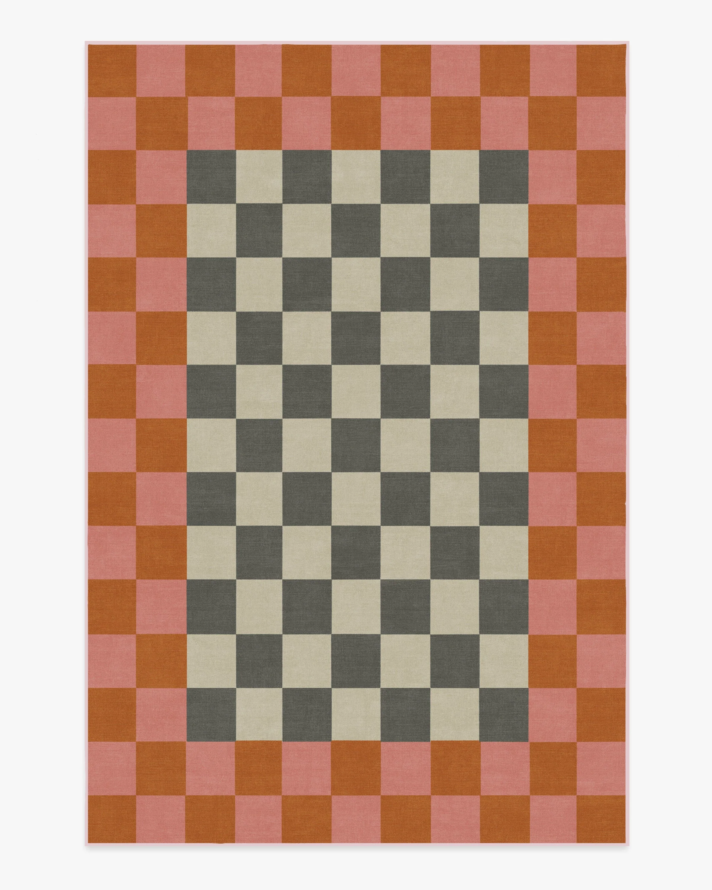 Checker Border Pink & Orange Flatwoven Rug by Jonathan Adler - Image 15