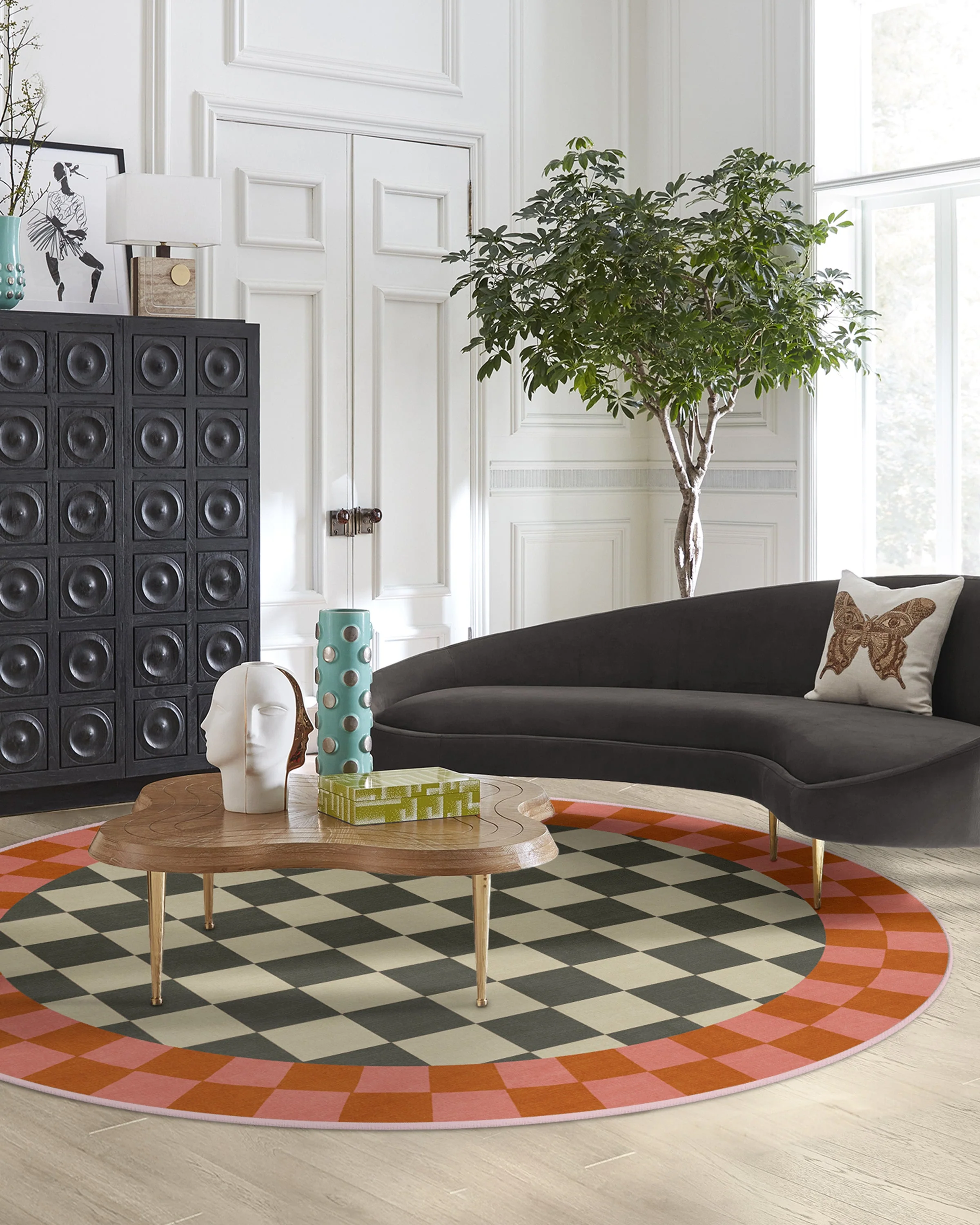 Checker Border Pink & Orange Rug by Jonathan Adler - Image 20