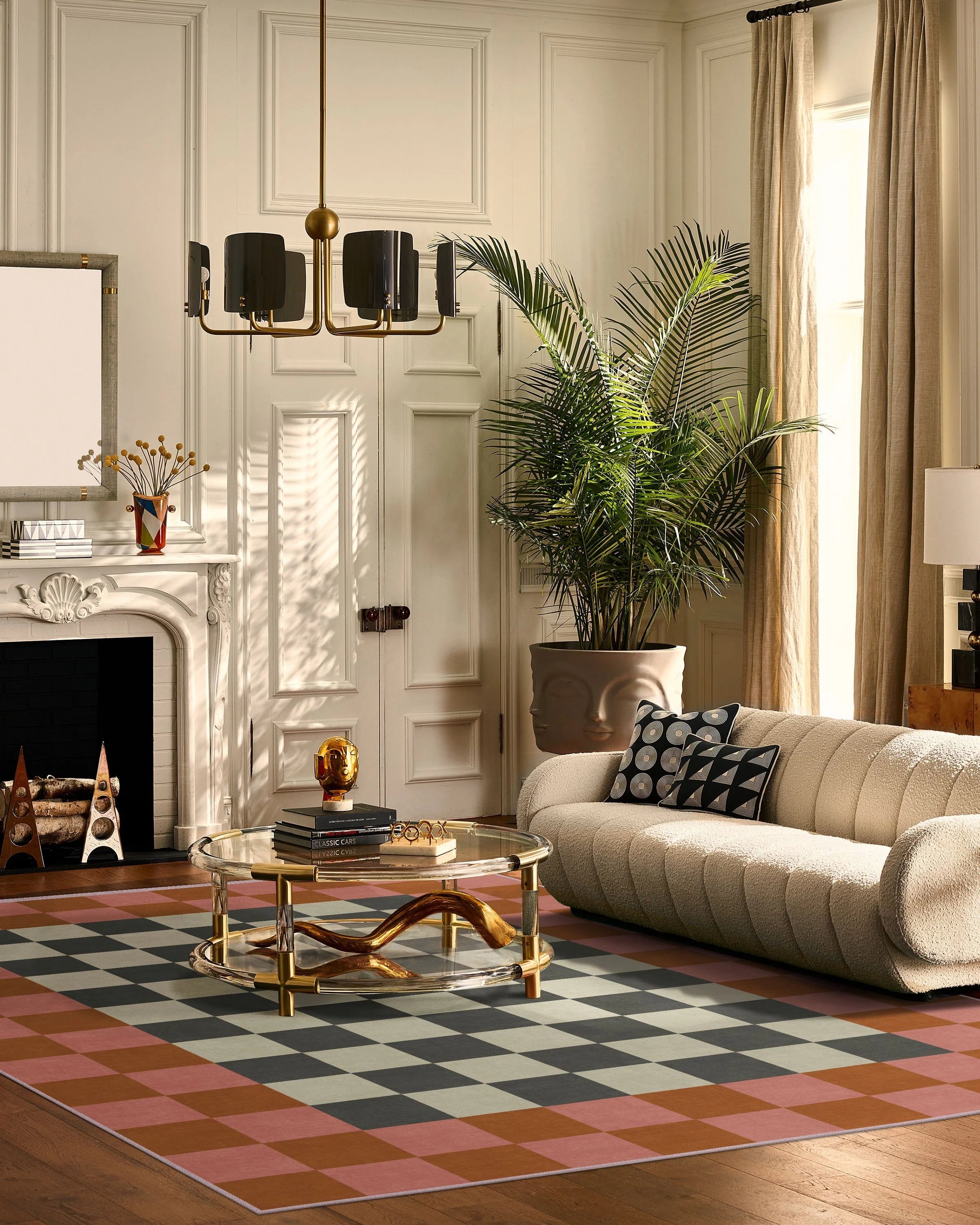 Checker Border Pink & Orange Rug by Jonathan Adler - Image 21
