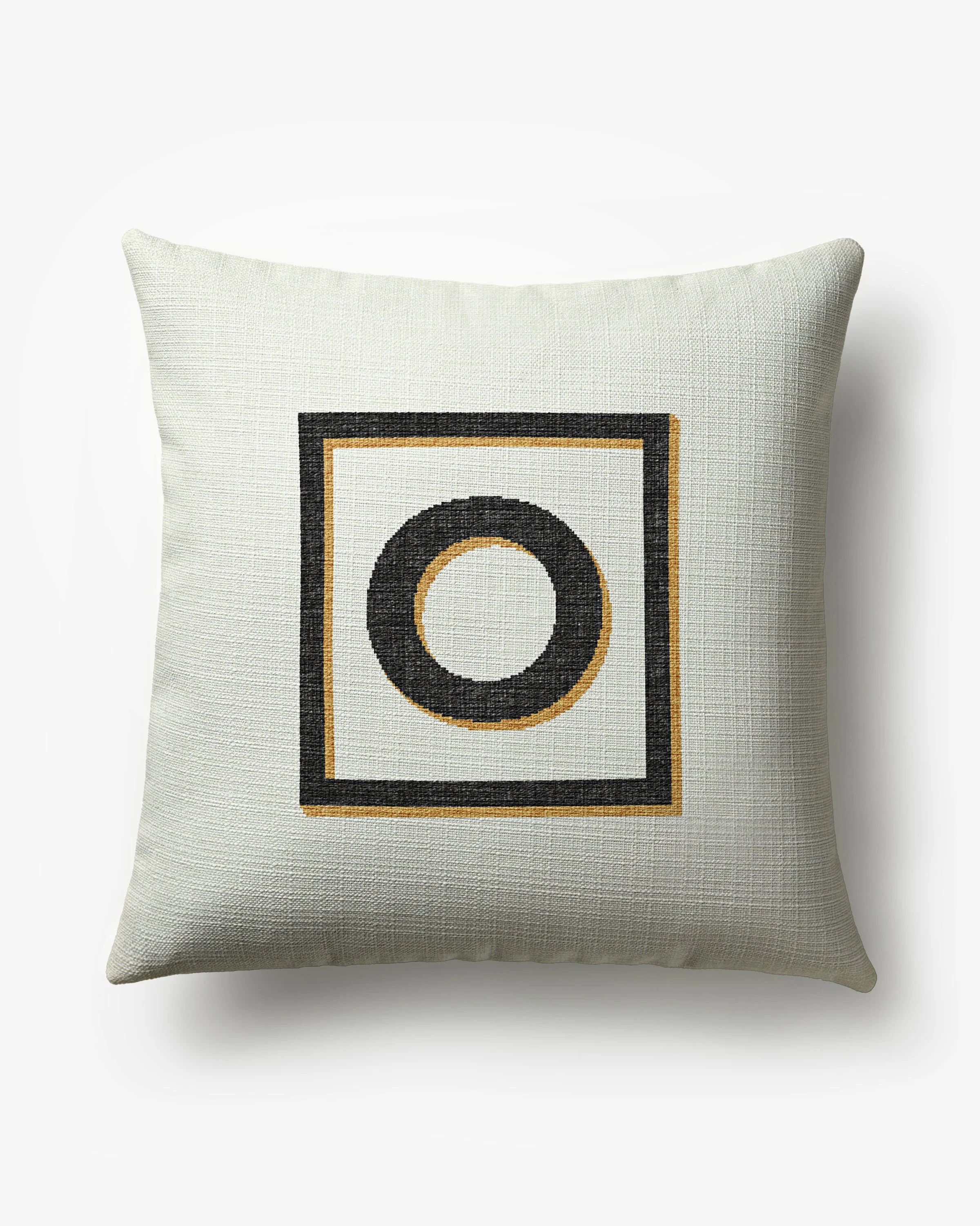Classic Monogram Ivory Woven Throw Pillow, 20"x20" by Jonathan Adler - Image 15
