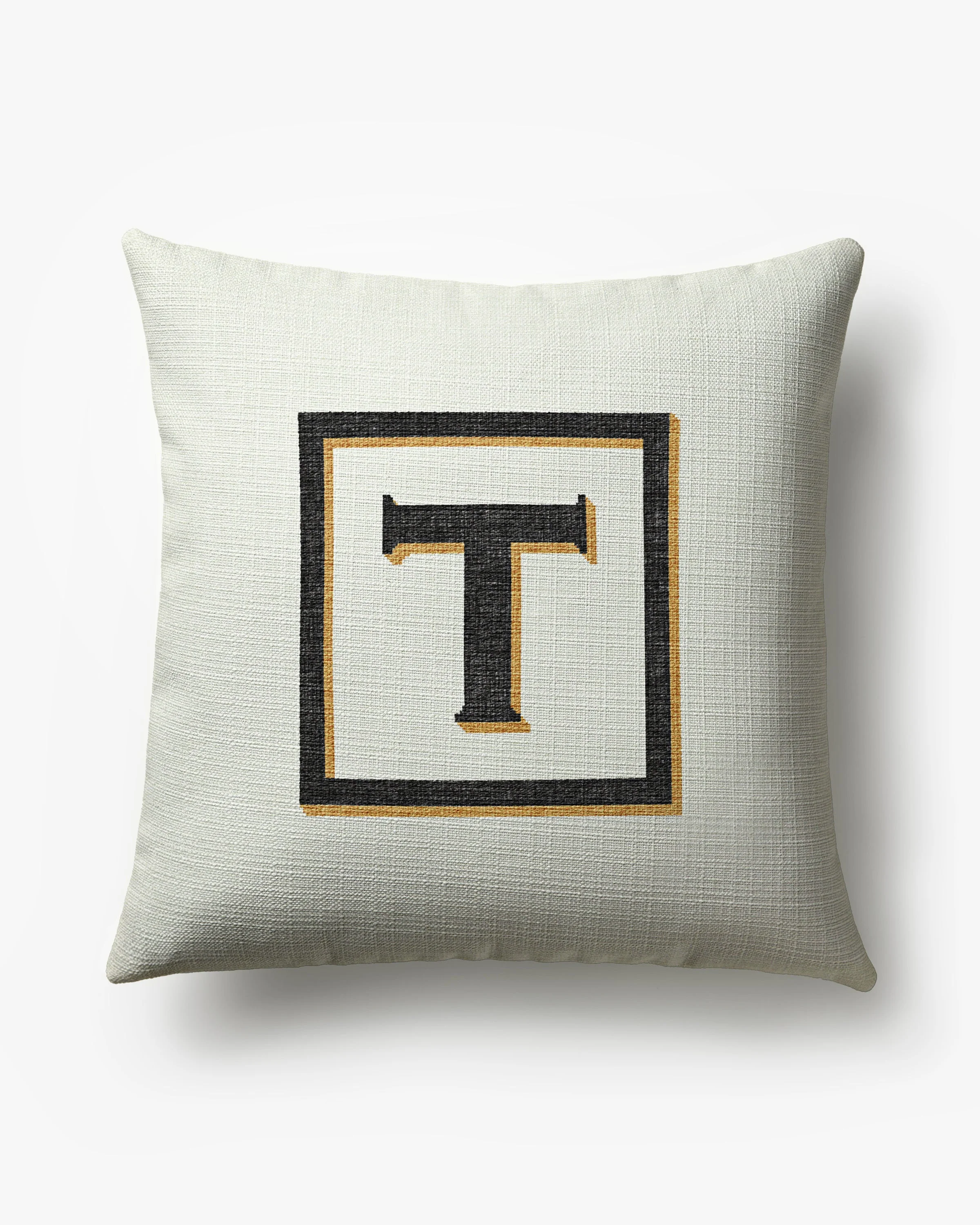 Classic Monogram Ivory Woven Throw Pillow, 20"x20" by Jonathan Adler - Image 20