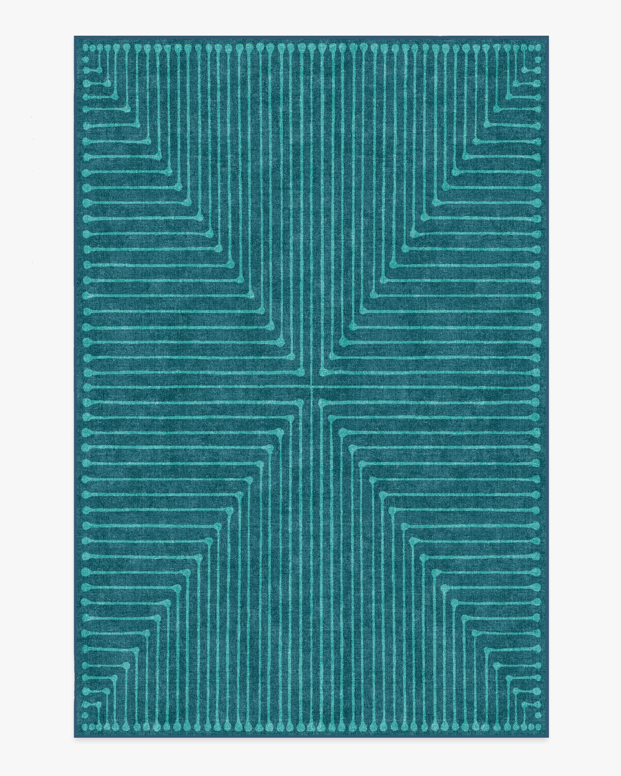 Inkdrop Blue & Teal Flatwoven Rug by Jonathan Adler - Image 3