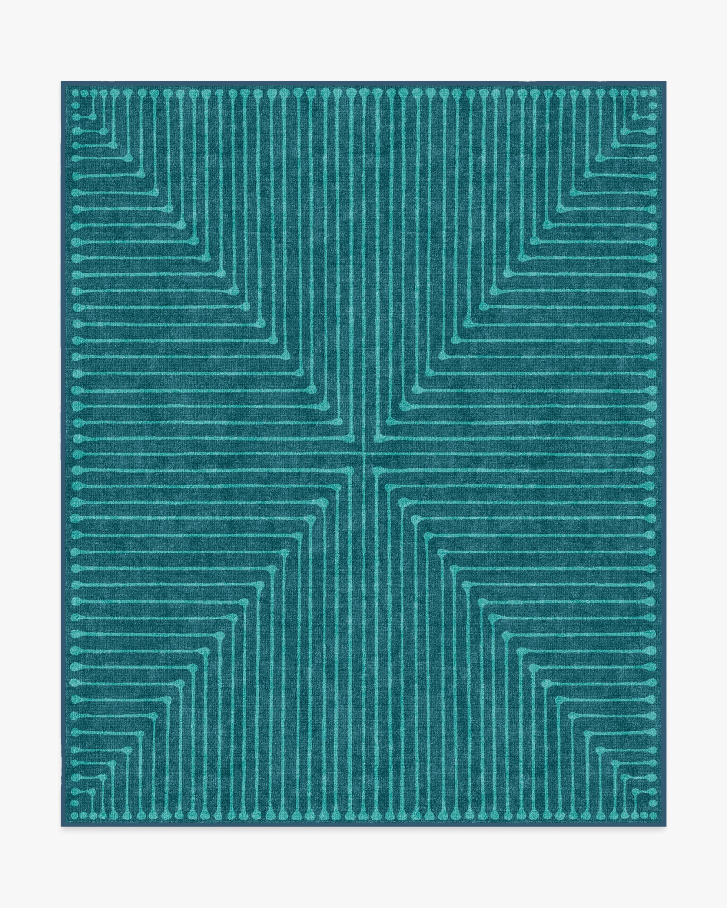 Inkdrop Blue & Teal Flatwoven Rug by Jonathan Adler - Image 4