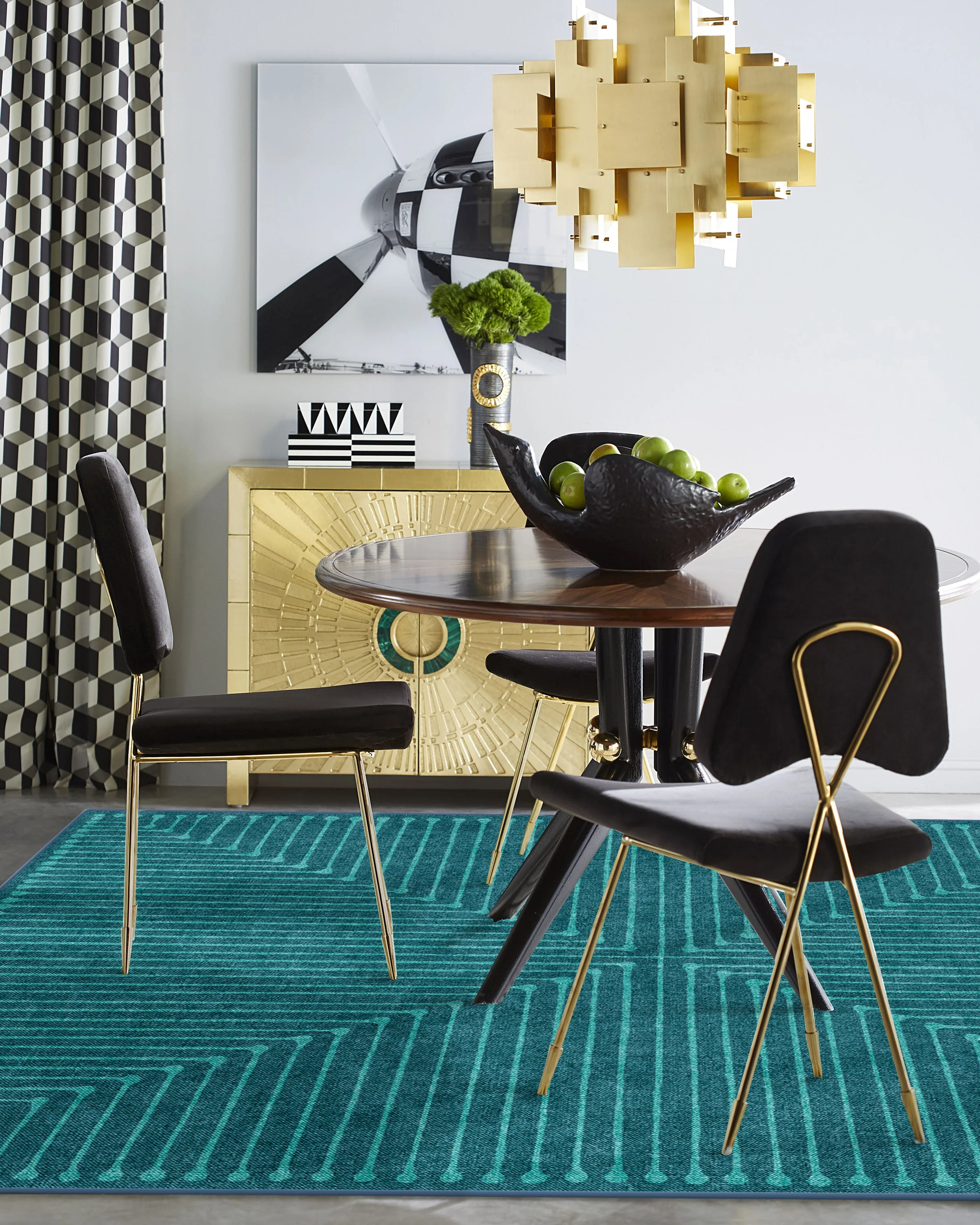 Inkdrop Blue & Teal Flatwoven Rug by Jonathan Adler - Image 6